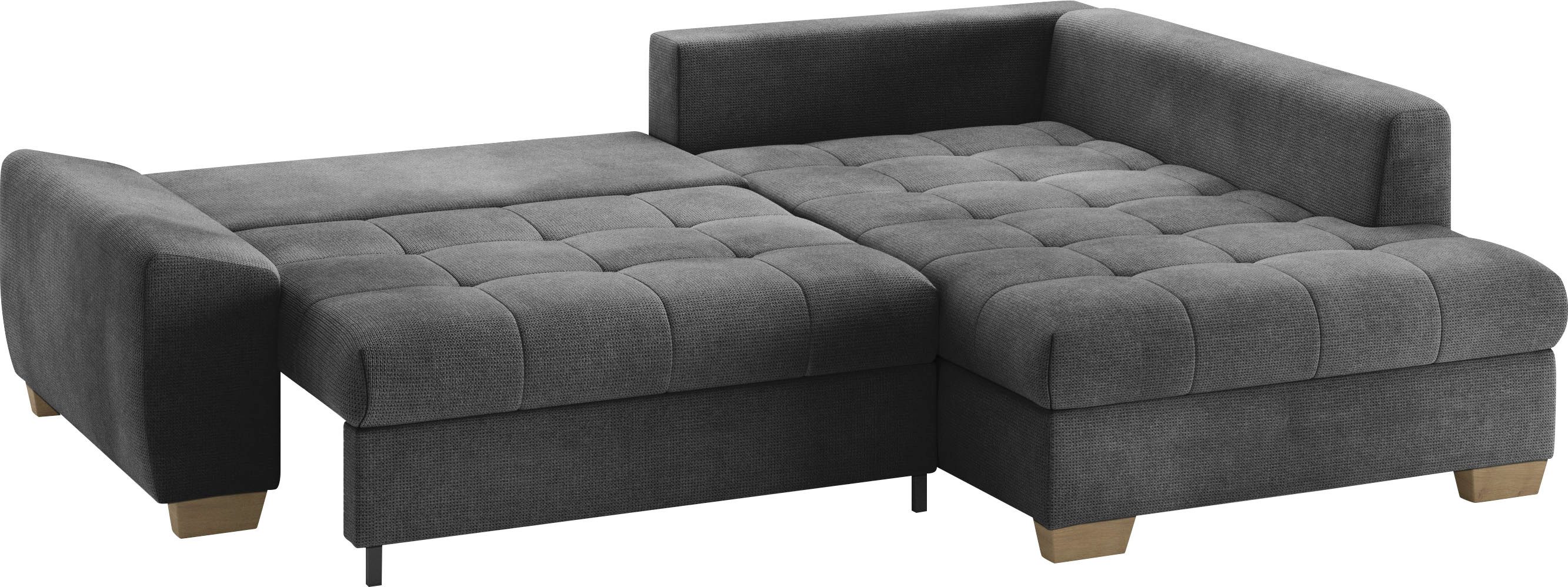 Mr. Couch Hoekbank Nikita II, L-vorm, tot 140kg per zitplaats belastbaar met koudschuim bekleding, optioneel met bed en bedlade
