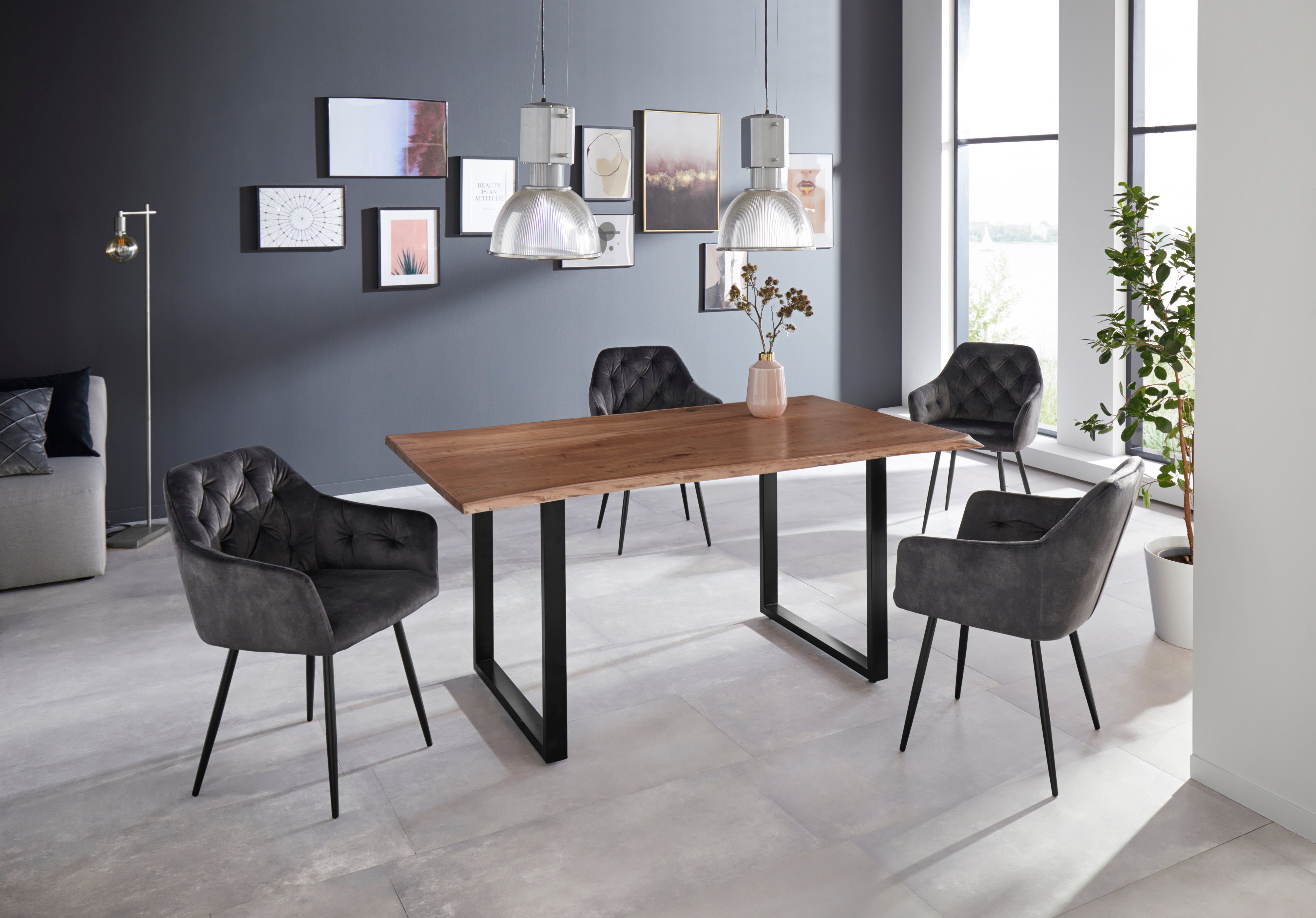 HELA Eetkamerstoel Kira schaalstoel Boho, bestseller Stoel met armleuningen fluweel of microvezel bekleding (set, 2 stuks)