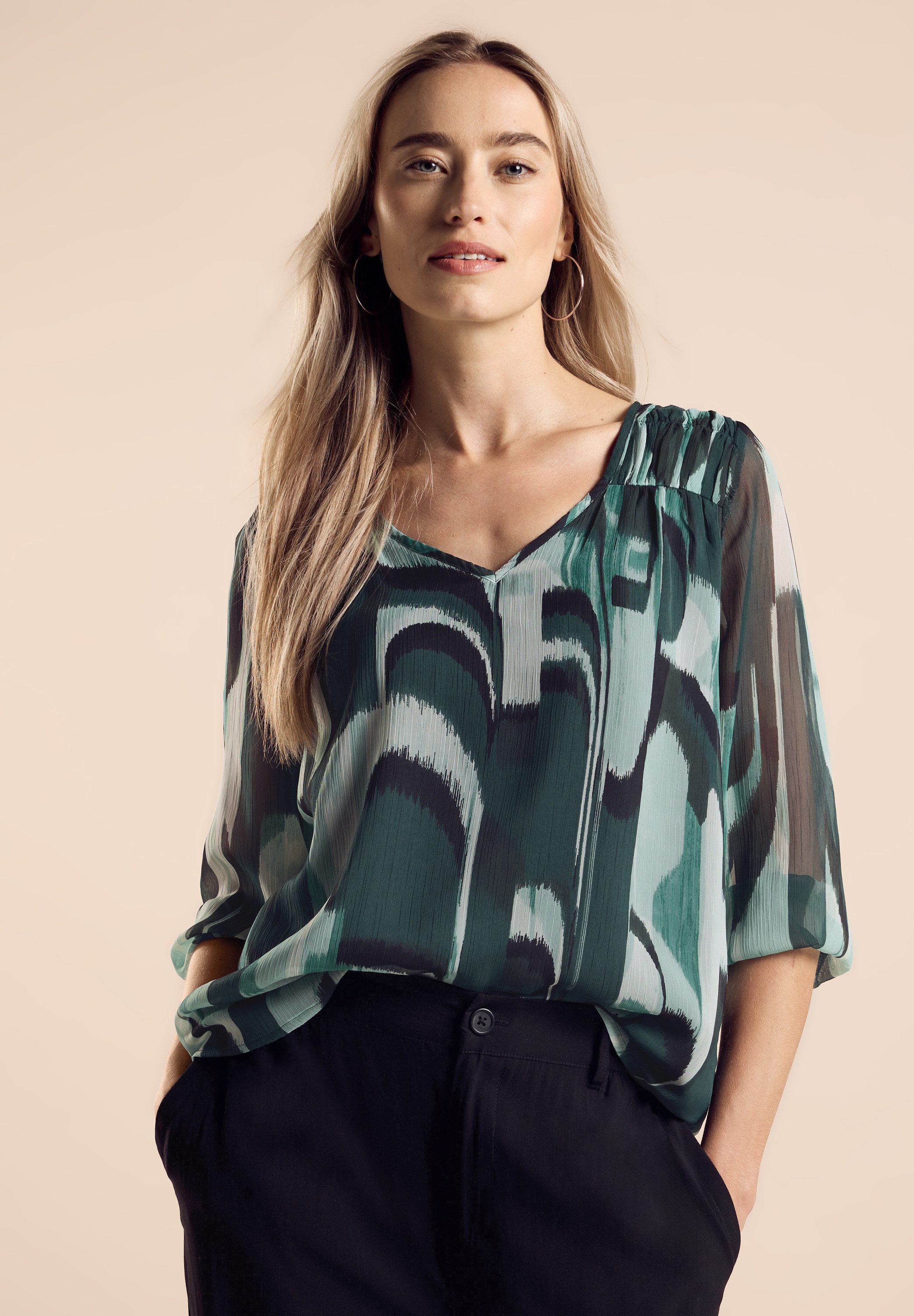 STREET ONE Chiffon blouse met print all-over