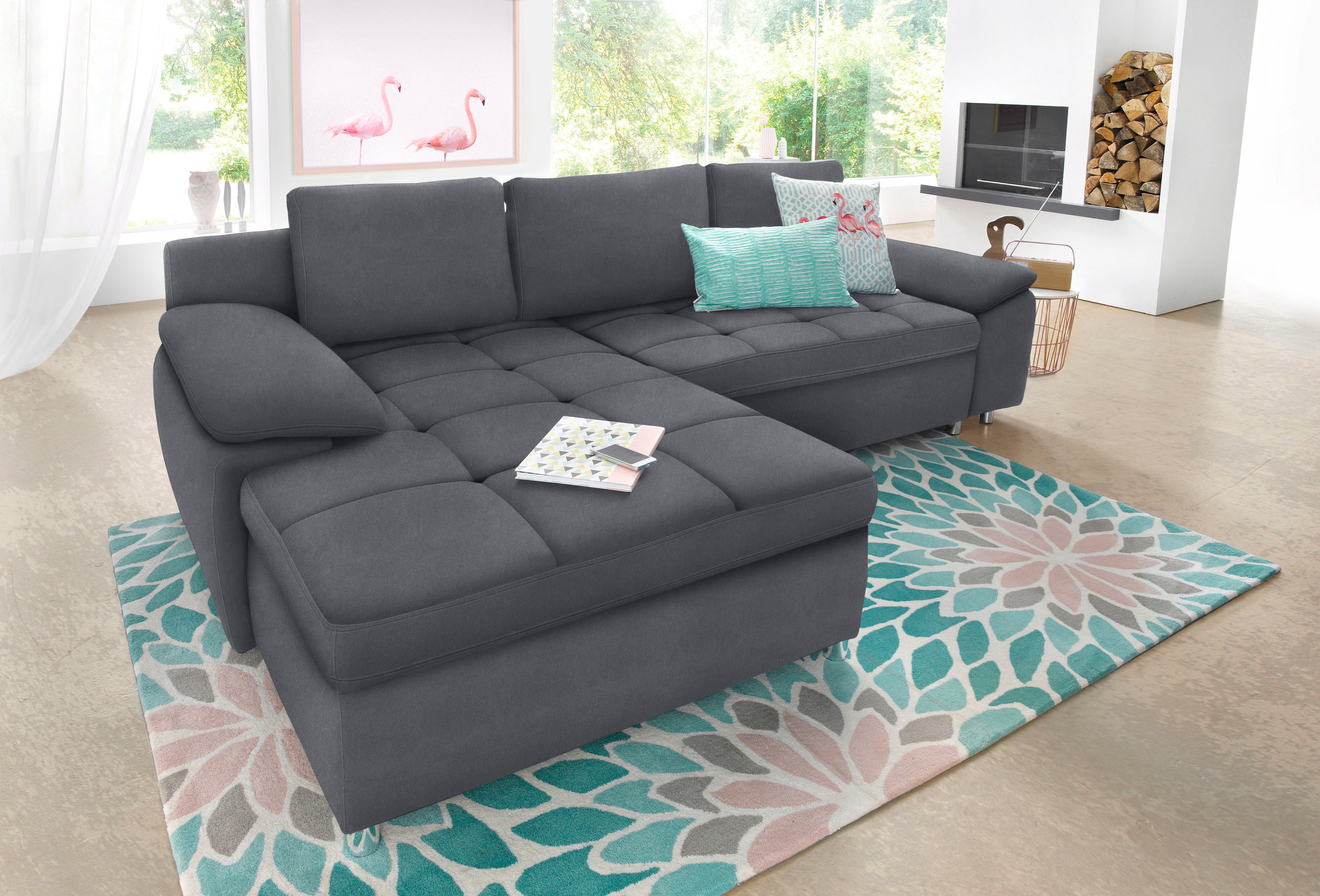 sit&more Hoekbank Labene L-vorm naar keuze met slaapfunctie en bedkist, ook als xxl-variant grijs, hoekbanken, Luxe-microvezel ALTARA NUBUCK , XL, met