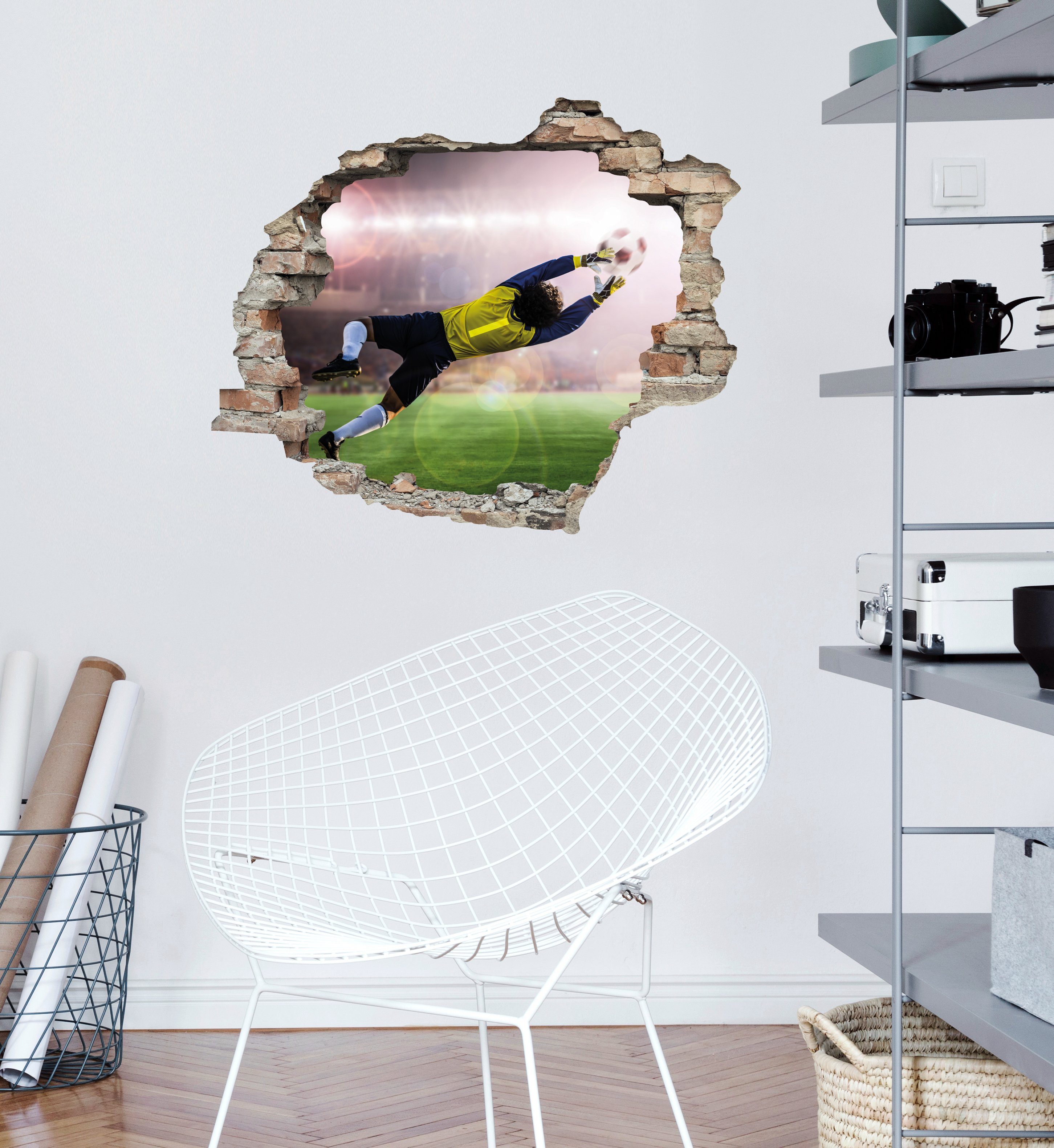 queence Wandfolie Doelman Muursticker, muurdecoratie, zelfklevend, 3D, muurdurchbraak (1 stuk)