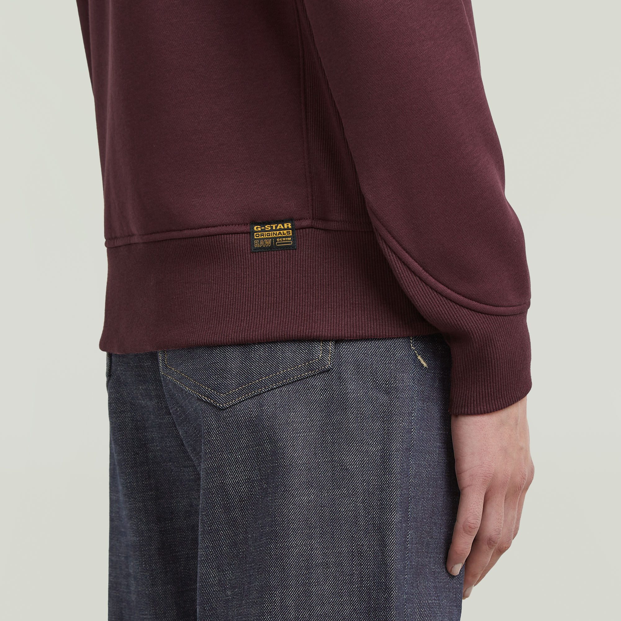 G-Star RAW Sweatshirt Premium core 2.0 met inzetstuk bij de halslijn