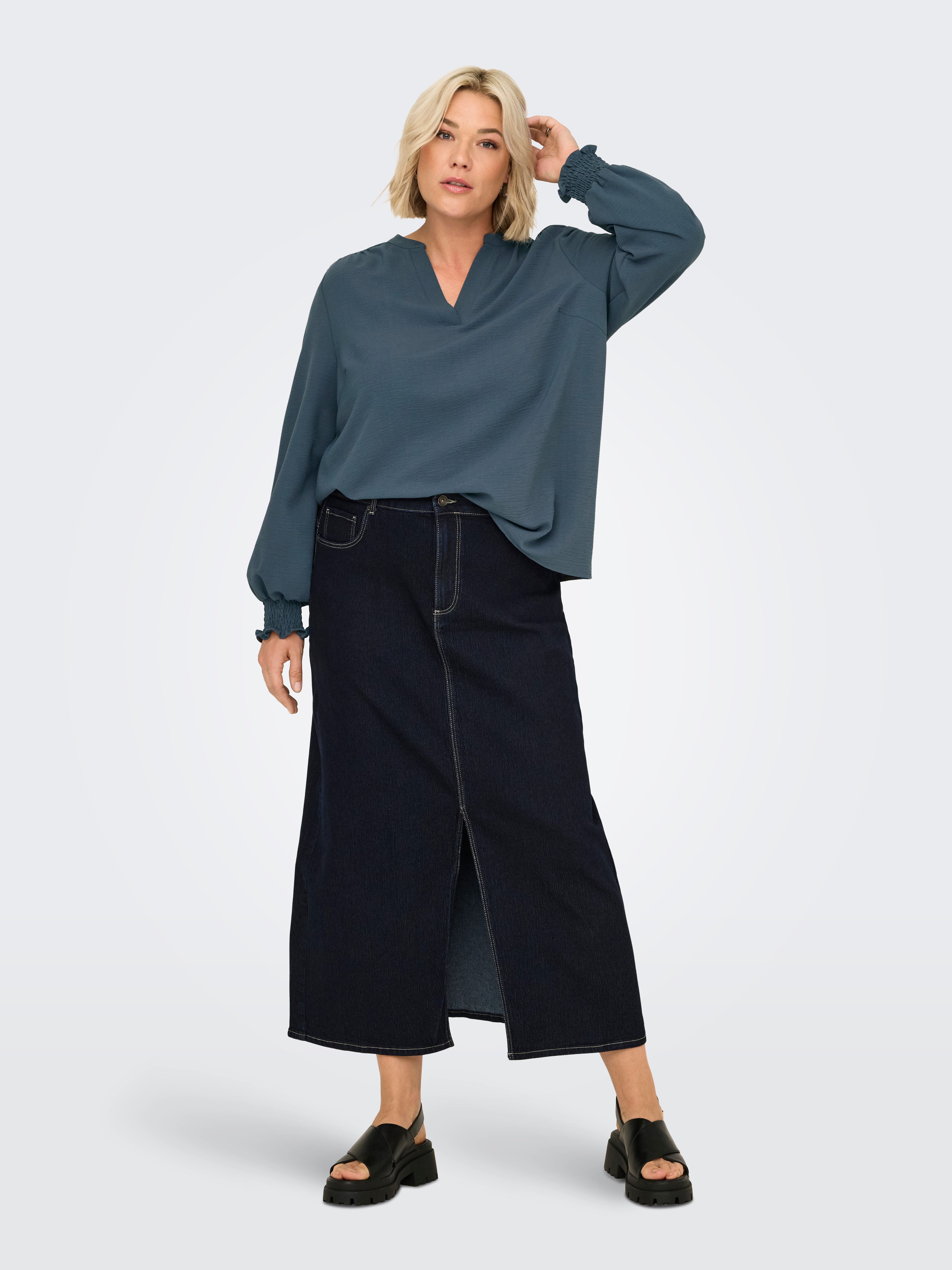 ONLY CARMAKOMA Shirtblouse CARMETTA LIFE V-NECK TOP WVN NOOS