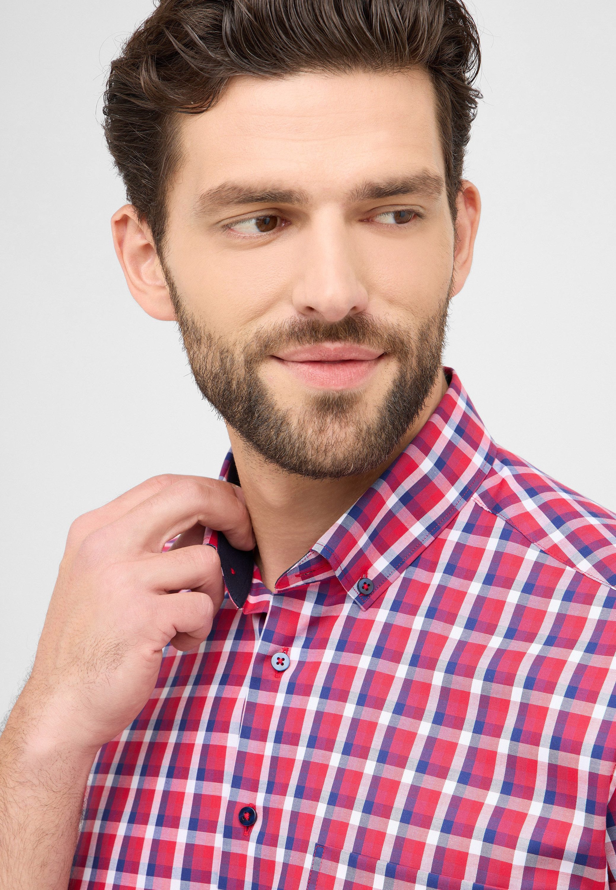 Eterna Overhemd met korte mouwen MODERN FIT NON IRON (strijkvrij)
