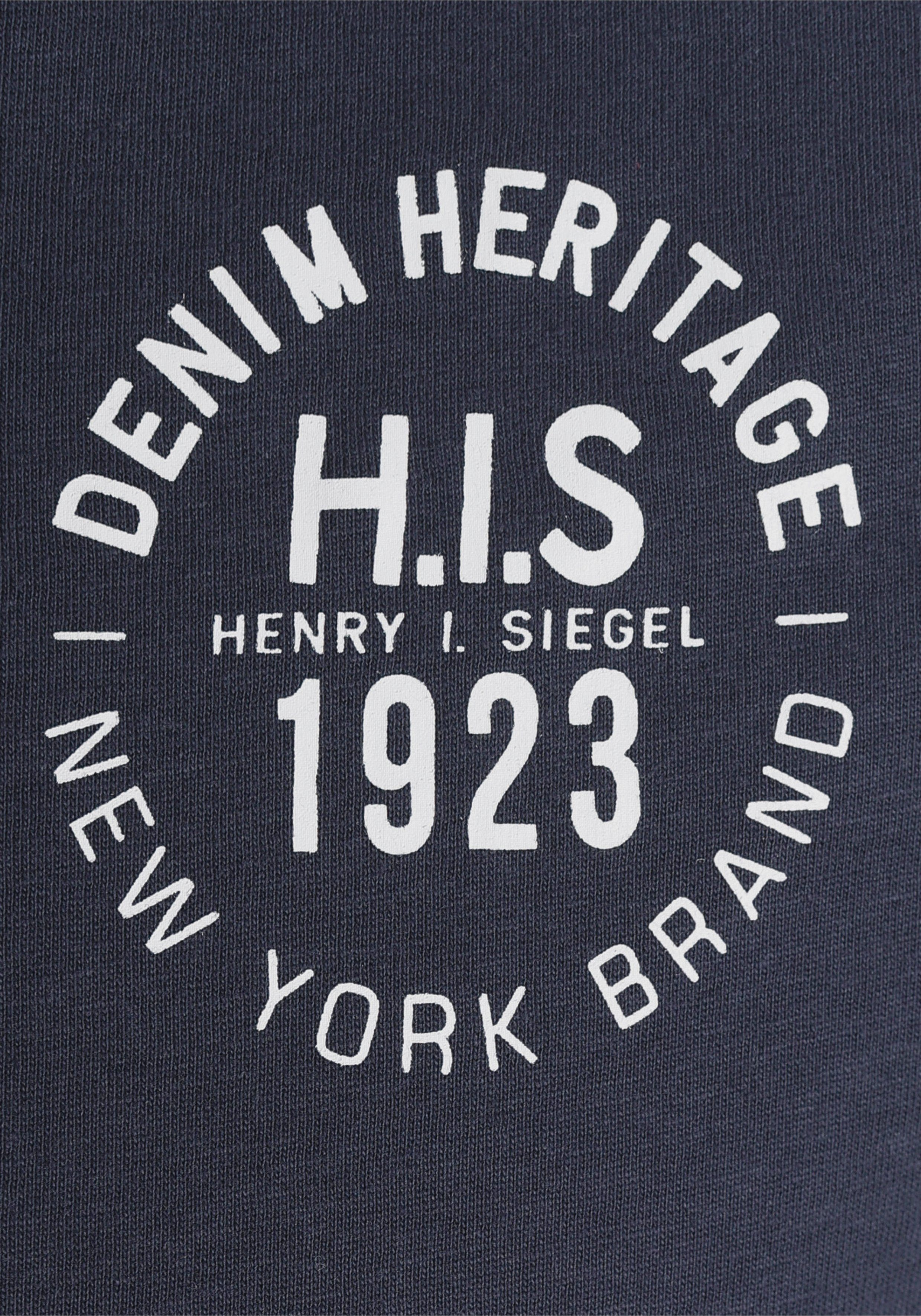 H.I.S T-shirt smal gesneden, bedrukt ontwerp, van 100% katoen (3-delig, Set van 3)