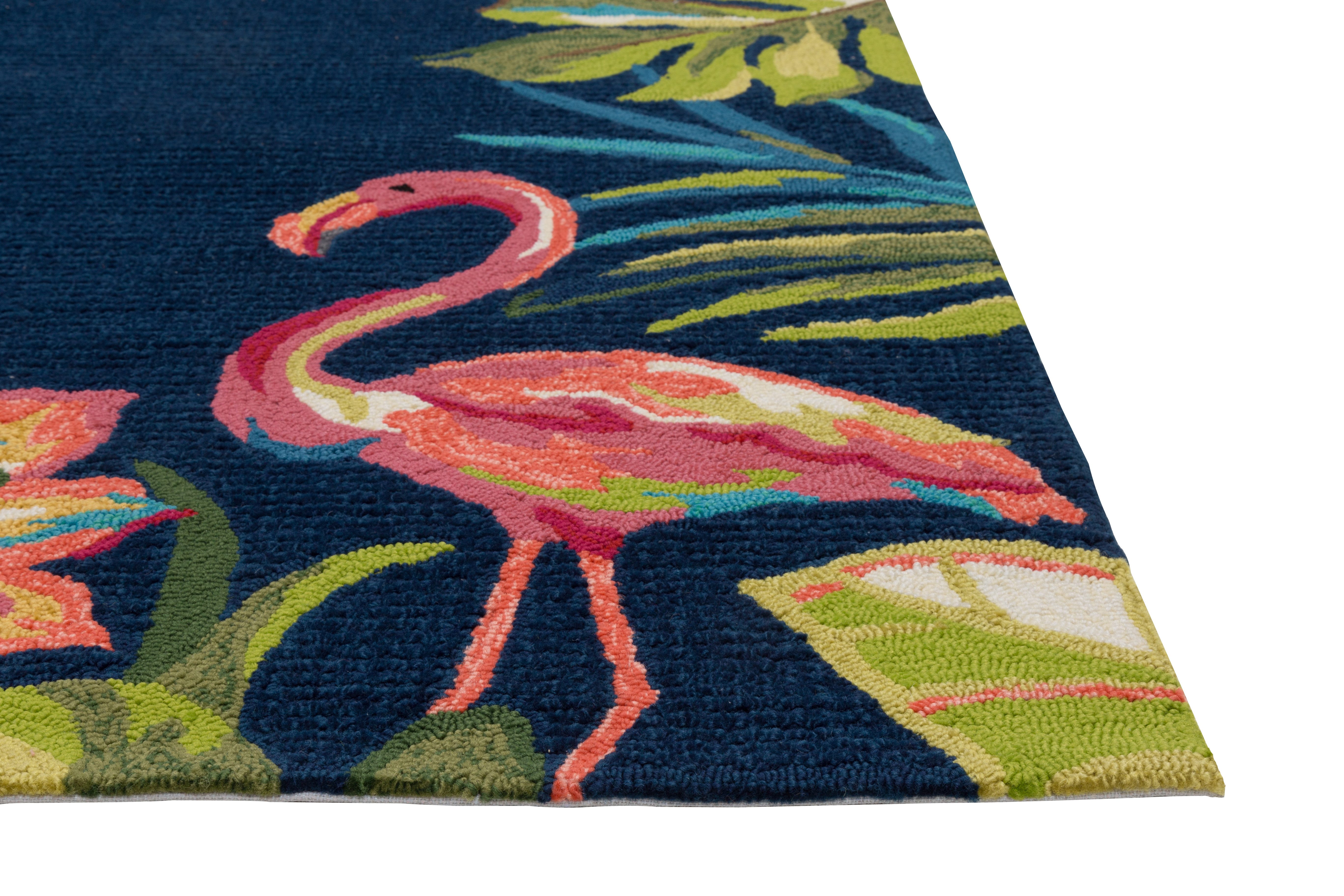 Gino Falcone Vloerkleed Rosetta 020 flamingo's bijzonder zacht door microvezel, geschikt voor binnen en buiten, woonkamer
