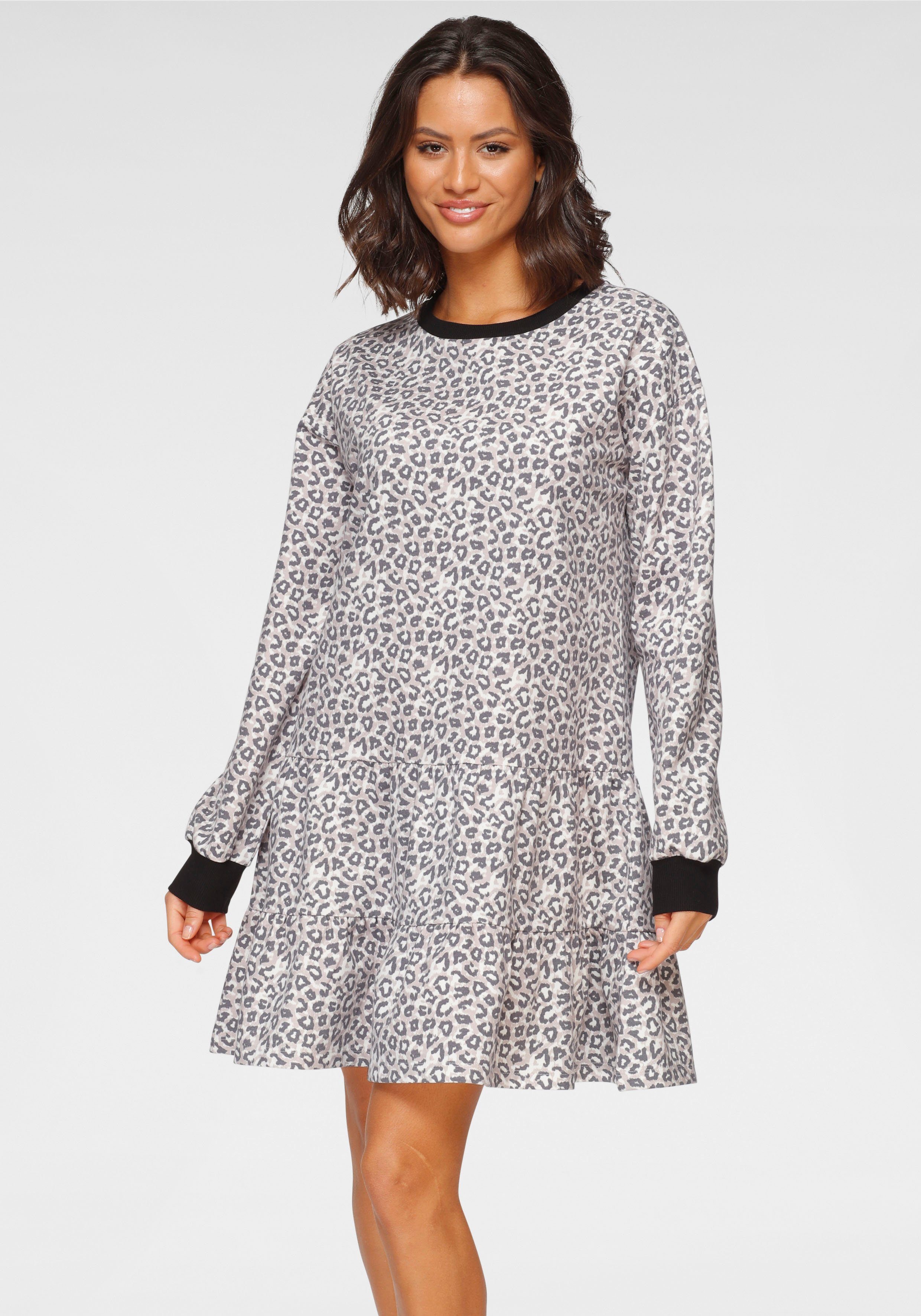 Lascana Sweatjurk dames loungewear maat 40/42 zwart
