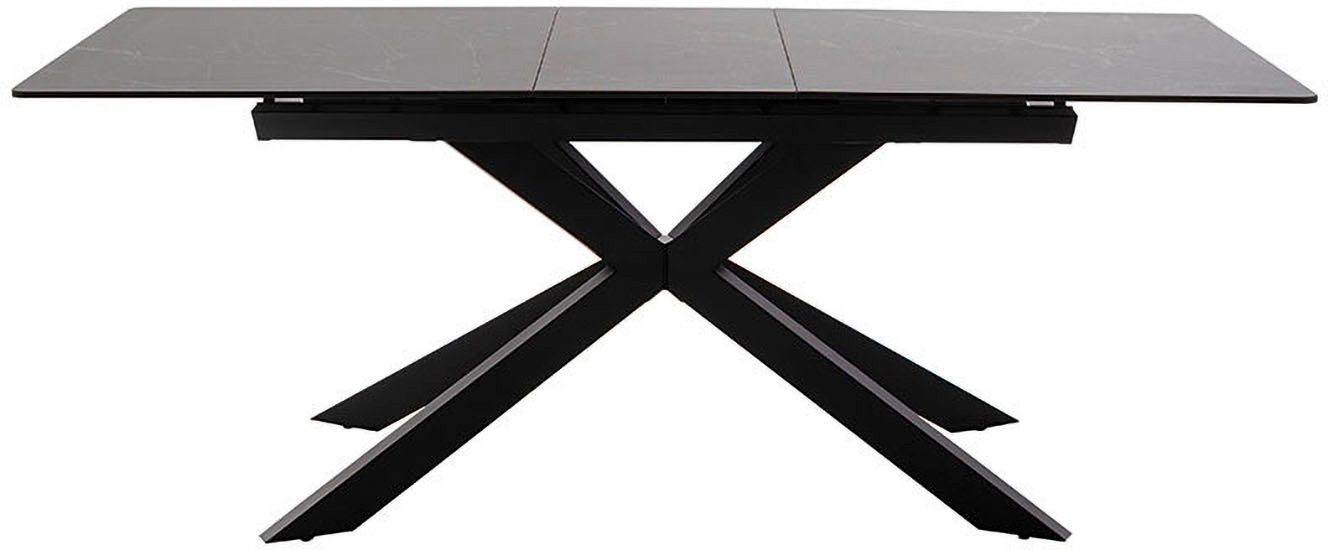 MCA furniture Eettafel BONANZA uitschuifbare tafel 160-200 cm gemarmerd Keramiek, metaal, marmer-look, synchronisatie-uittrekmechanisme, uittrekbaar, 6-8 personen