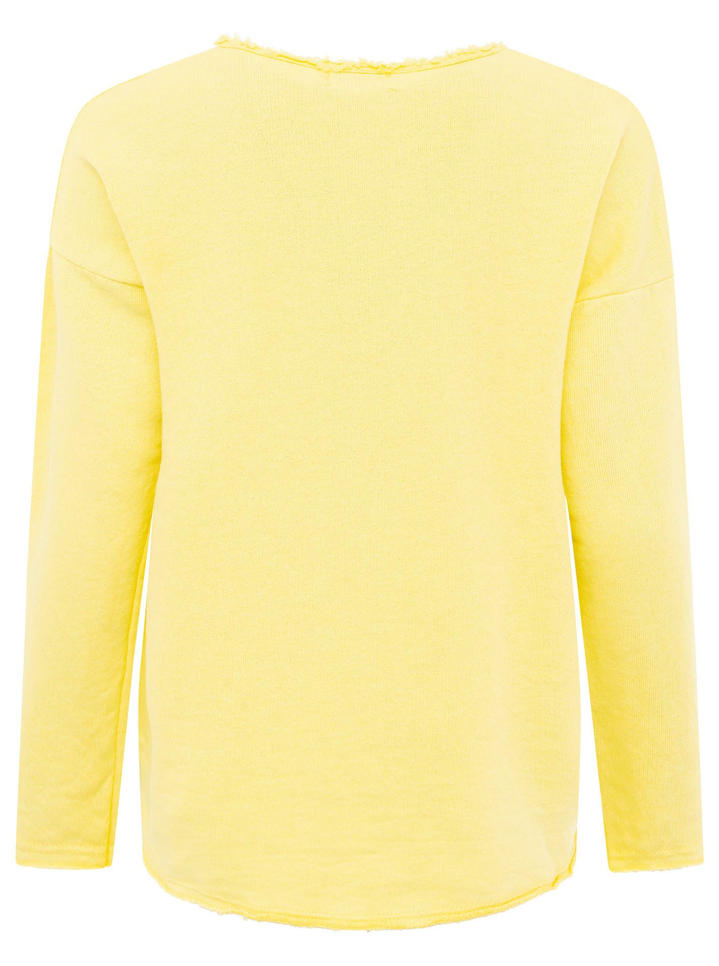 Zwillingsherz Sweatshirt "Positive Mind" met v-halslijn in used look en stempelprint