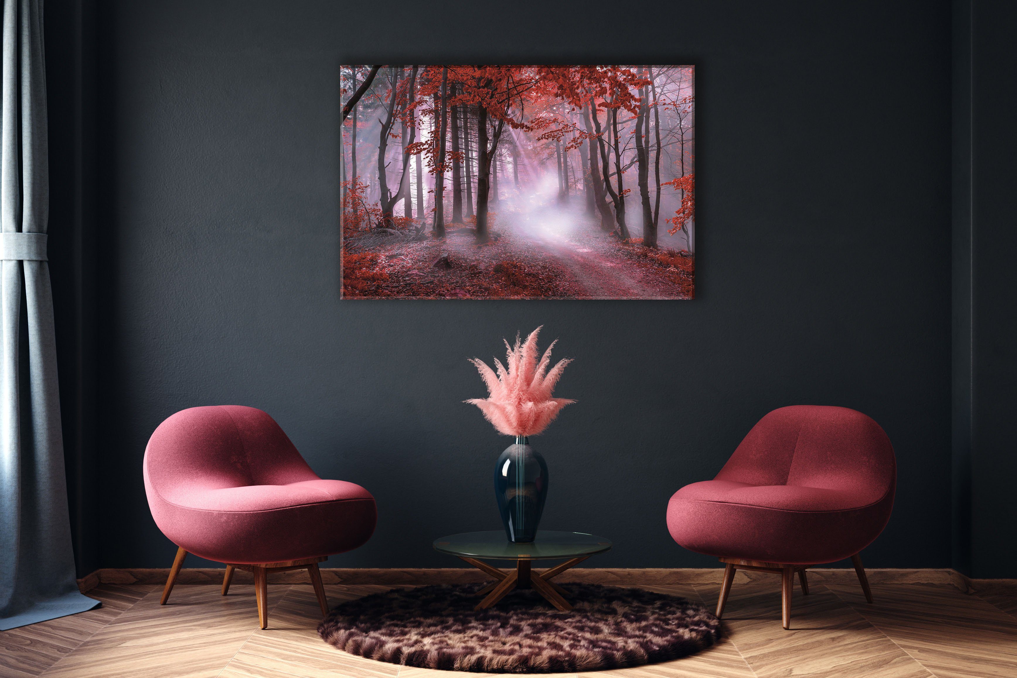 Bönninghoff Artprint op linnen Herfstbos in mist (1 stuk)