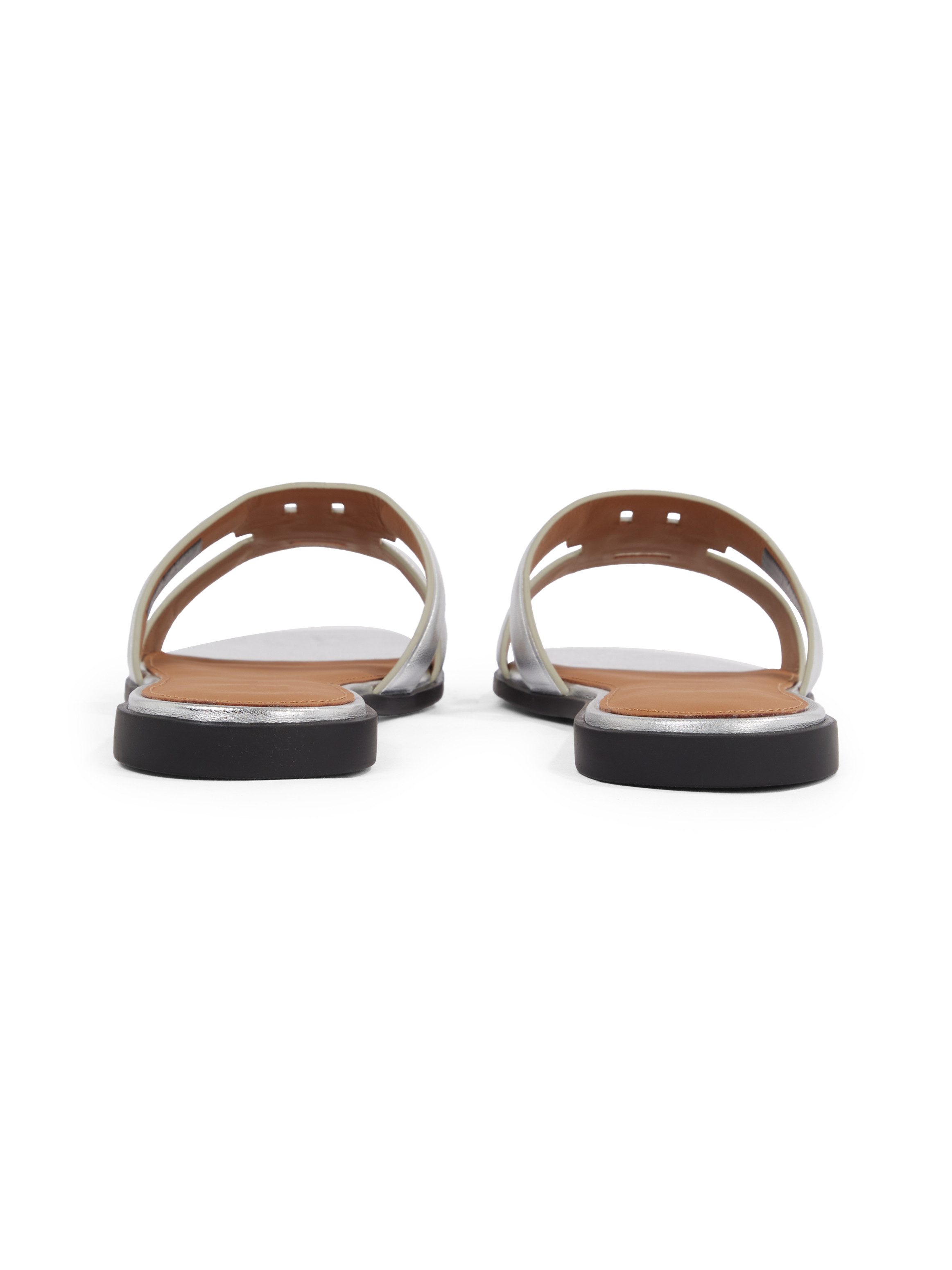 Tommy Hilfiger Slippers TH LOGO STRAP METALLIC MULE , blokhak, zomerschoen, flats, comfort-schoen met th-logo