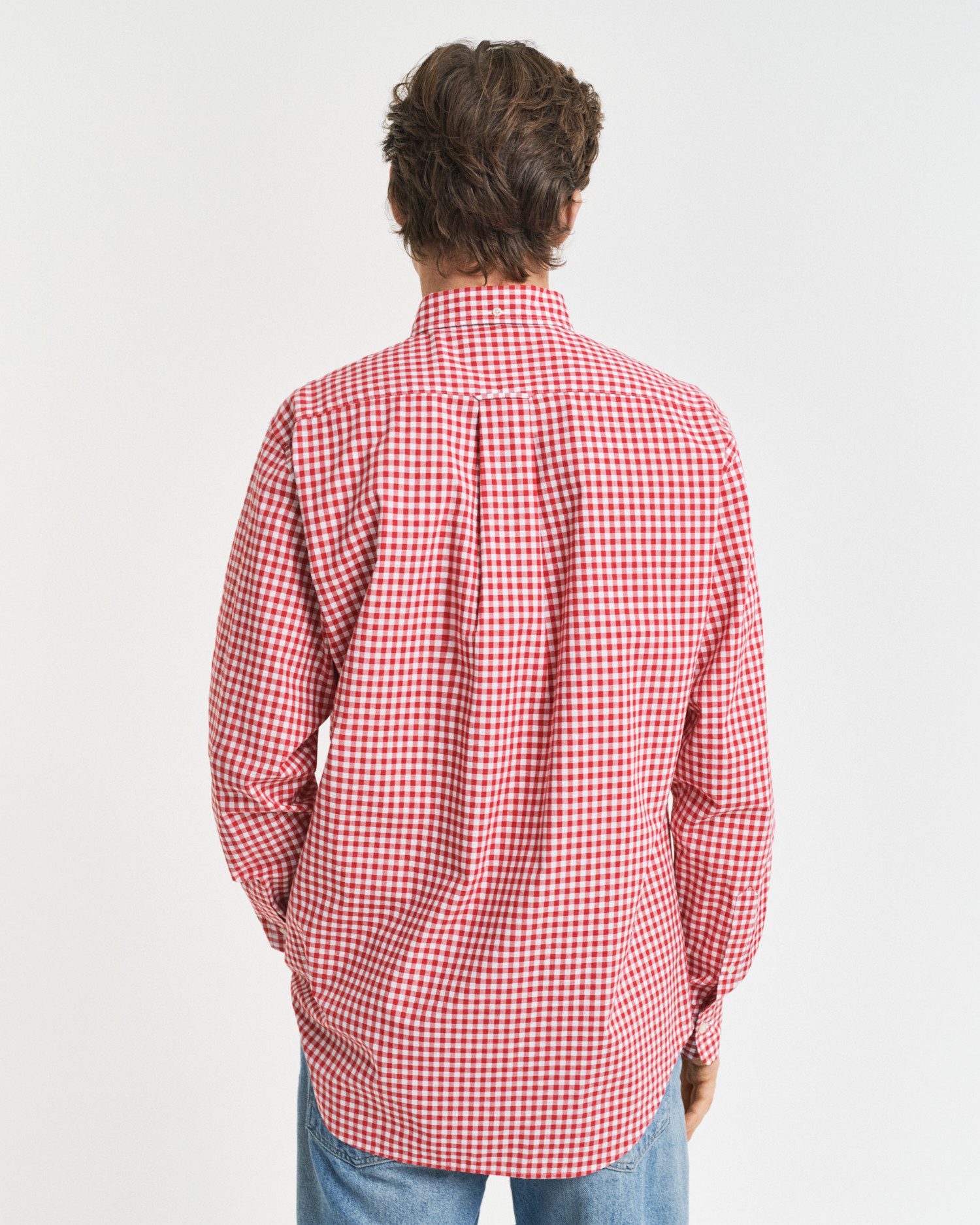 Gant Overhemd met lange mouwen REG POPLIN GINGHAM SHIRT met logoborduursel op borsthoogte