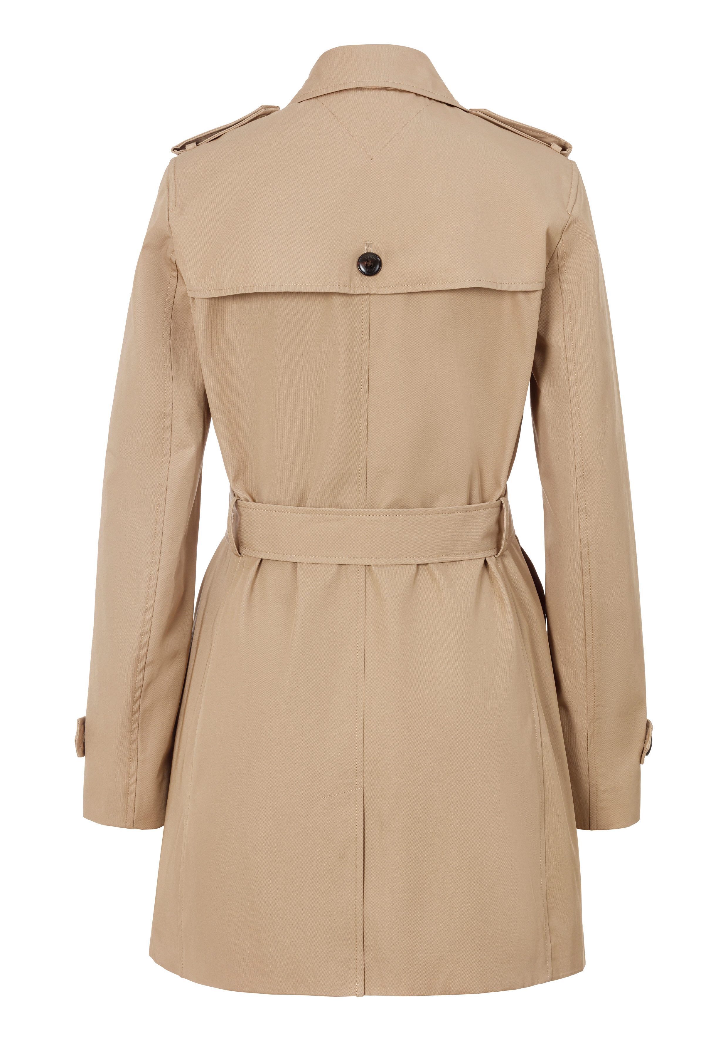 Tommy Hilfiger Lang jack HERITAGE SINGLE BREASTED TRENCH met de kenmerkende trenchdetails & tommy-strepen als riemlus