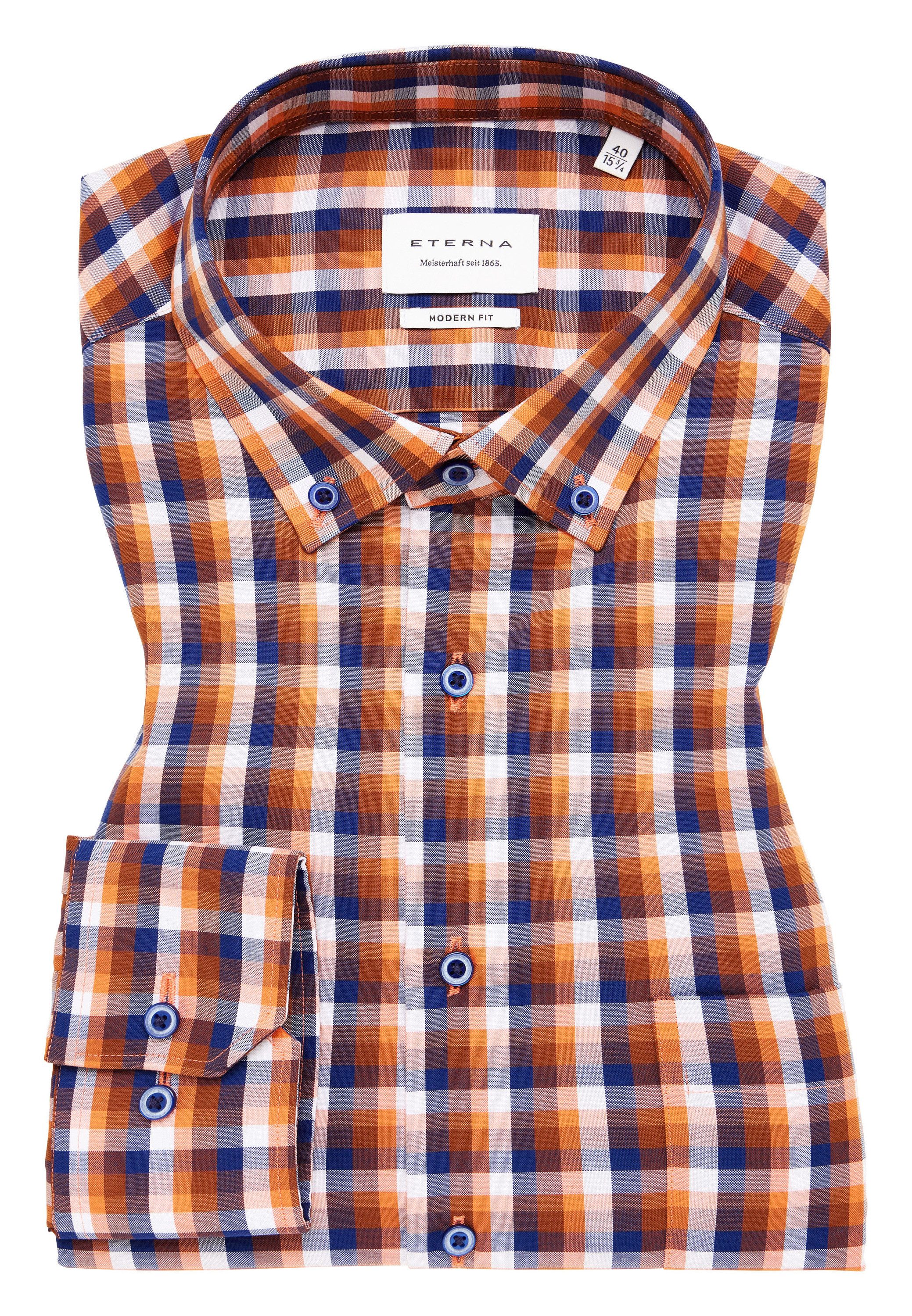 Eterna Overhemd met lange mouwen MODERN FIT NON IRON (strijkvrij)