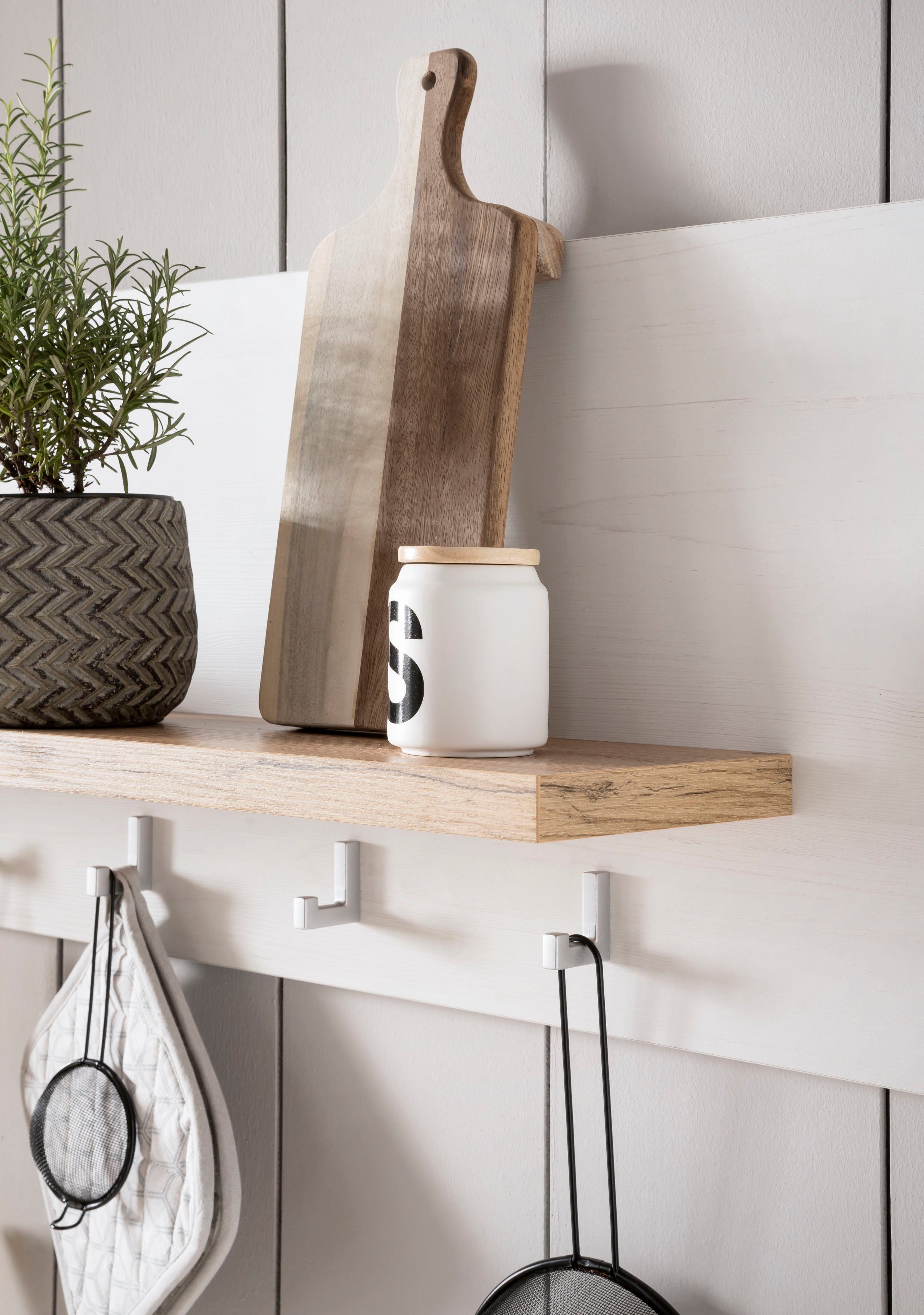Kochstation Wandplank KS-Westminster Breedte 130 cm, met 5 haken, exclusief by Otto
