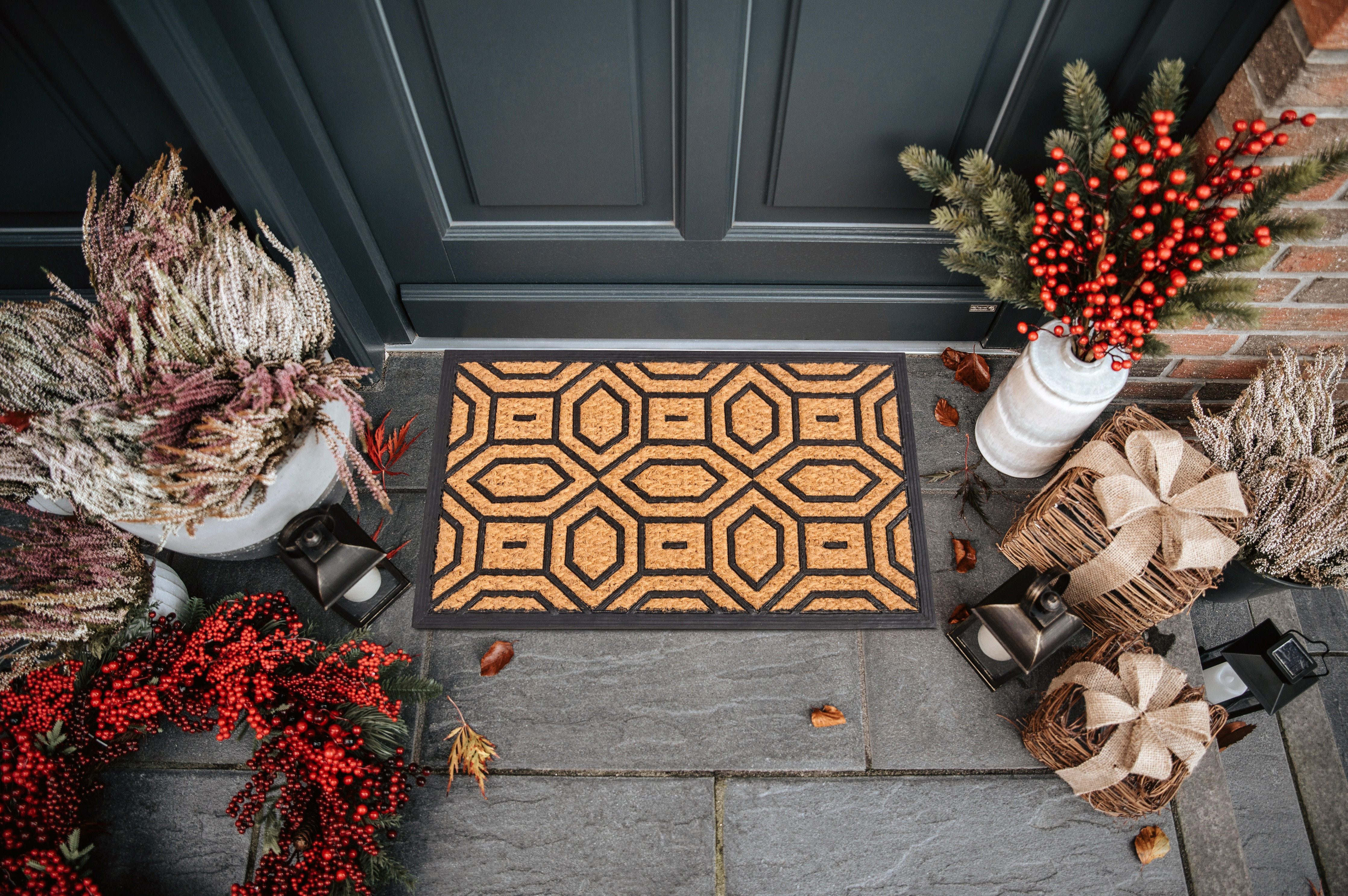 HANSE Home Mat Mix Mats Gummi Kokos Diamonds, deurmat Slijtvast, onderhoudsvriendelijk, robuust, weerbestendig, UV-bestendig