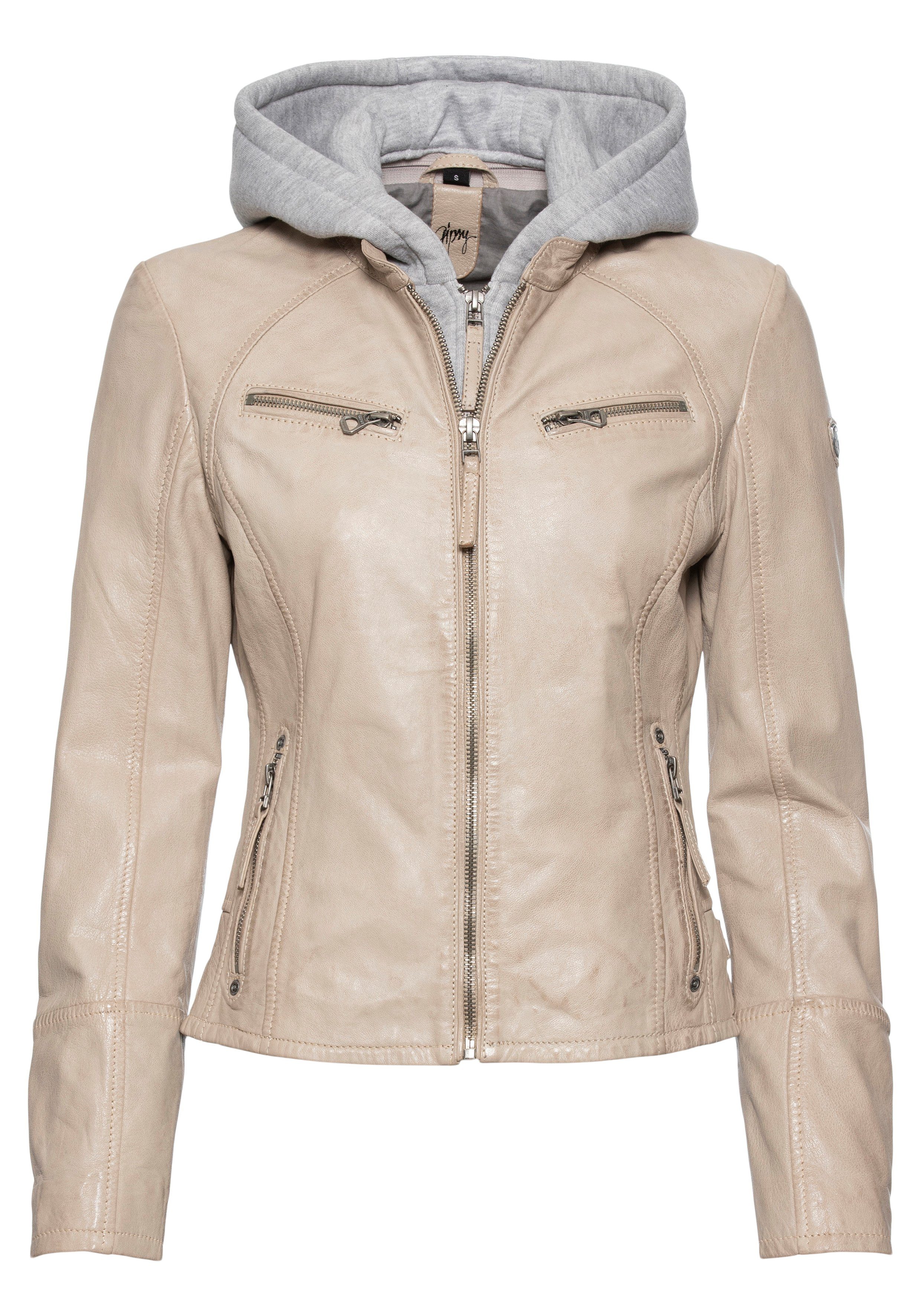 OTTO Mauritius Leren jack NOLA Two-in-one stijl met een afneembare jerseycapuchon