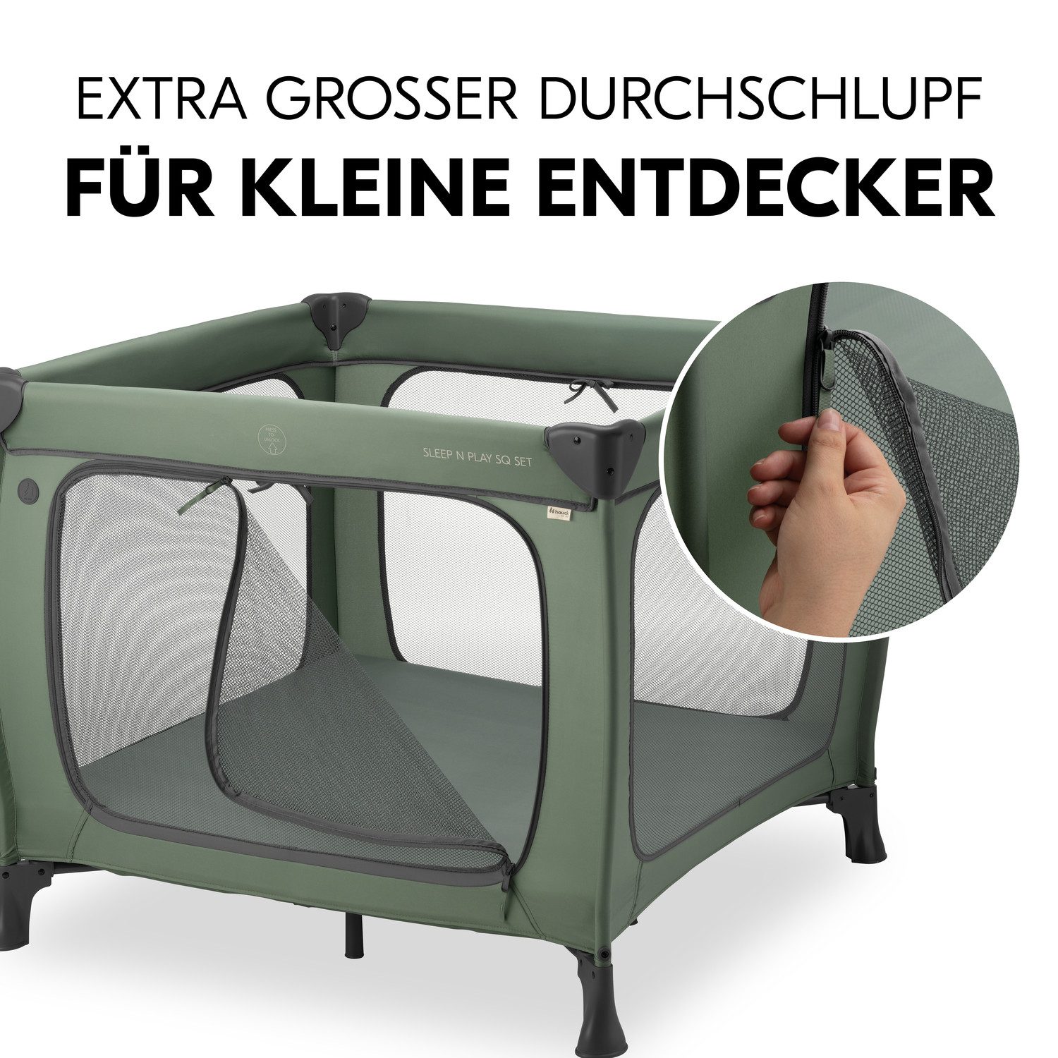 Hauck Baby-campingbed Sleep N Play SQ, Set dark green