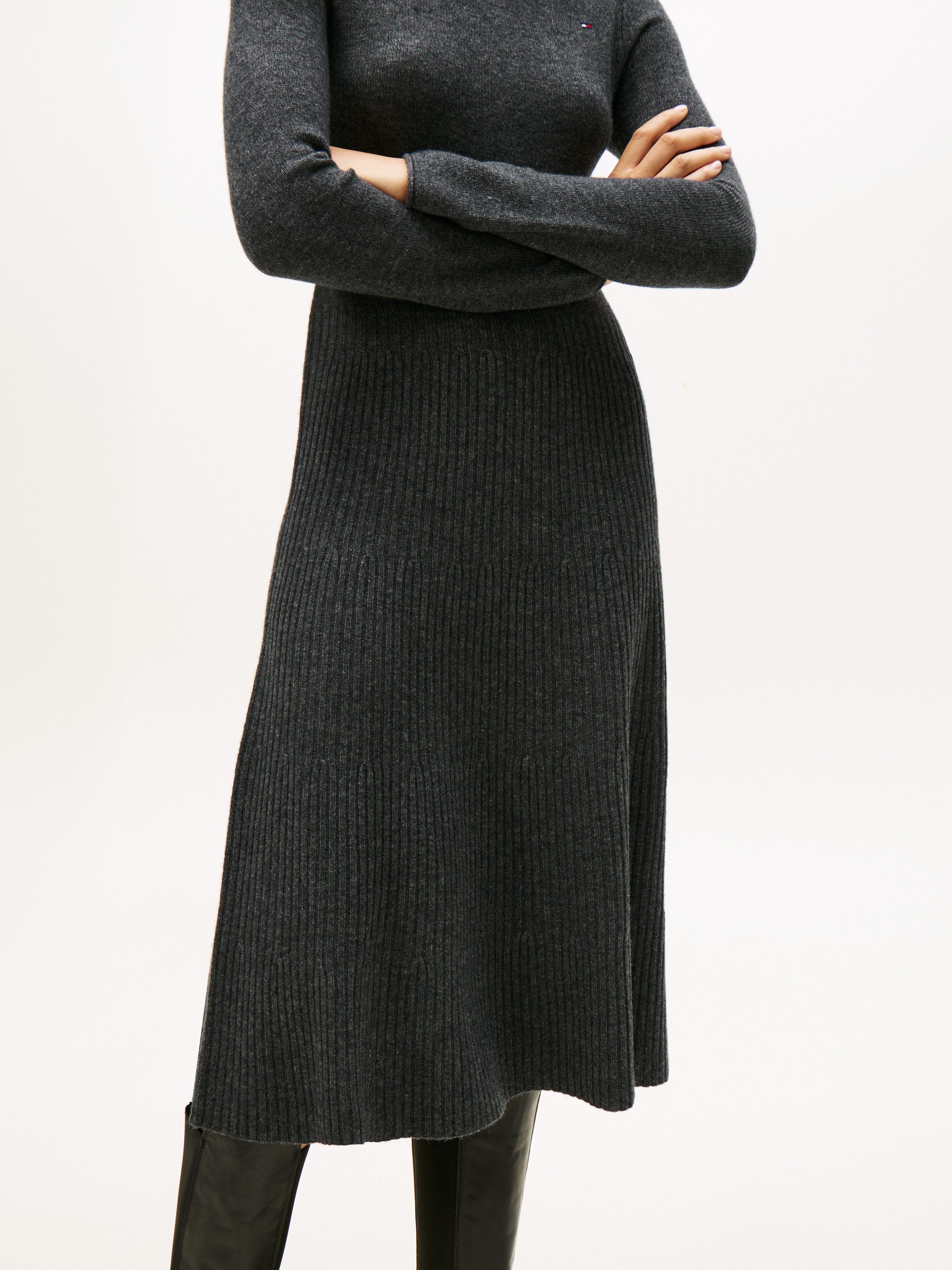 Tommy Hilfiger Gebreide jurk SOFT WOOL LS MOCK-NK SWT DRESS
