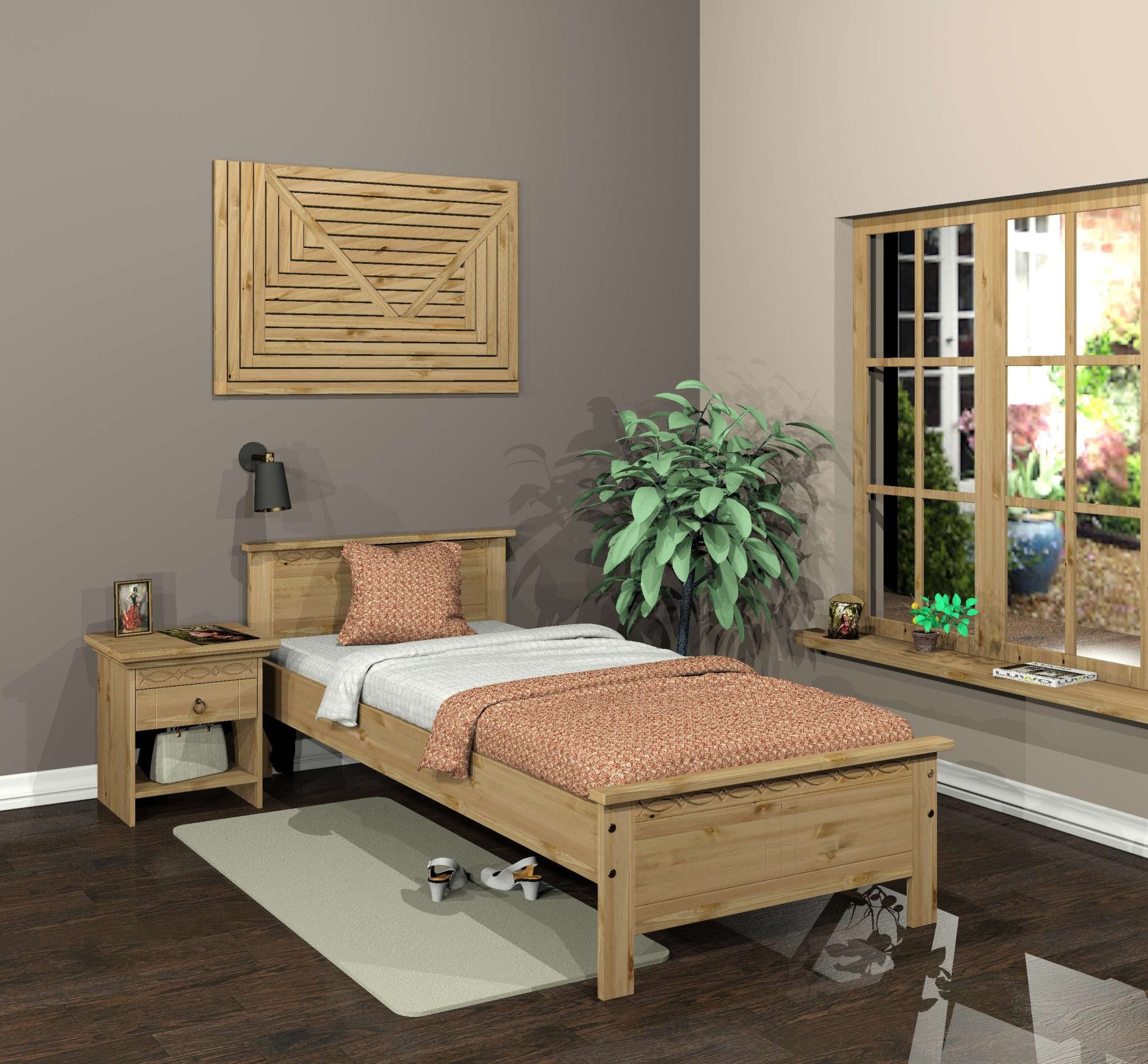 Home affaire Massief houten ledikant Indra, TOPSELLER, landhuisstijl, elegant design, gecertificeerd massief hout