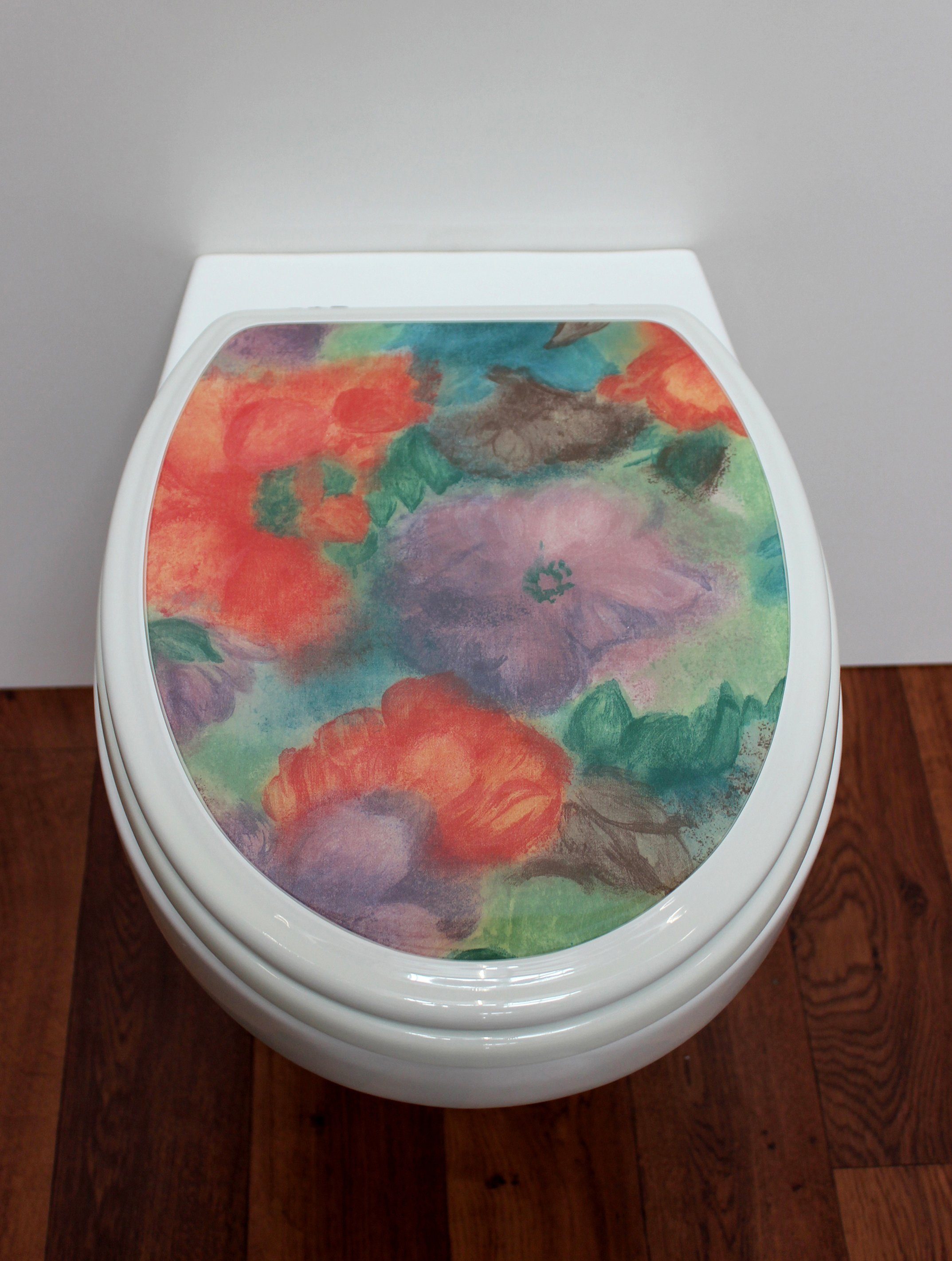 ADOB Toiletzitting Bloemen met messingverchroomde scharnieren