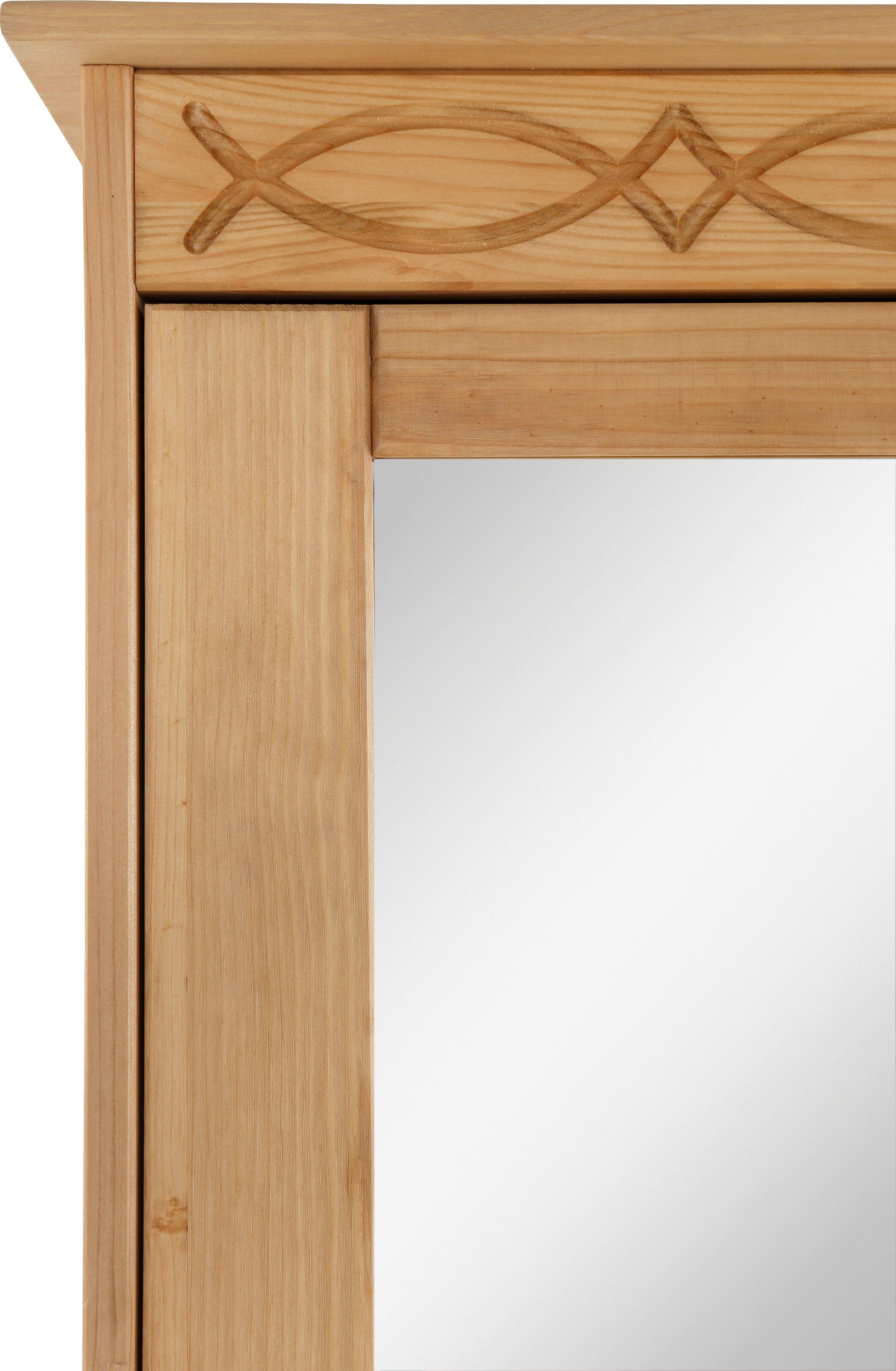 Home affaire Kledingkast Indra van massief dennenhout, met spiegel, discreet ornament