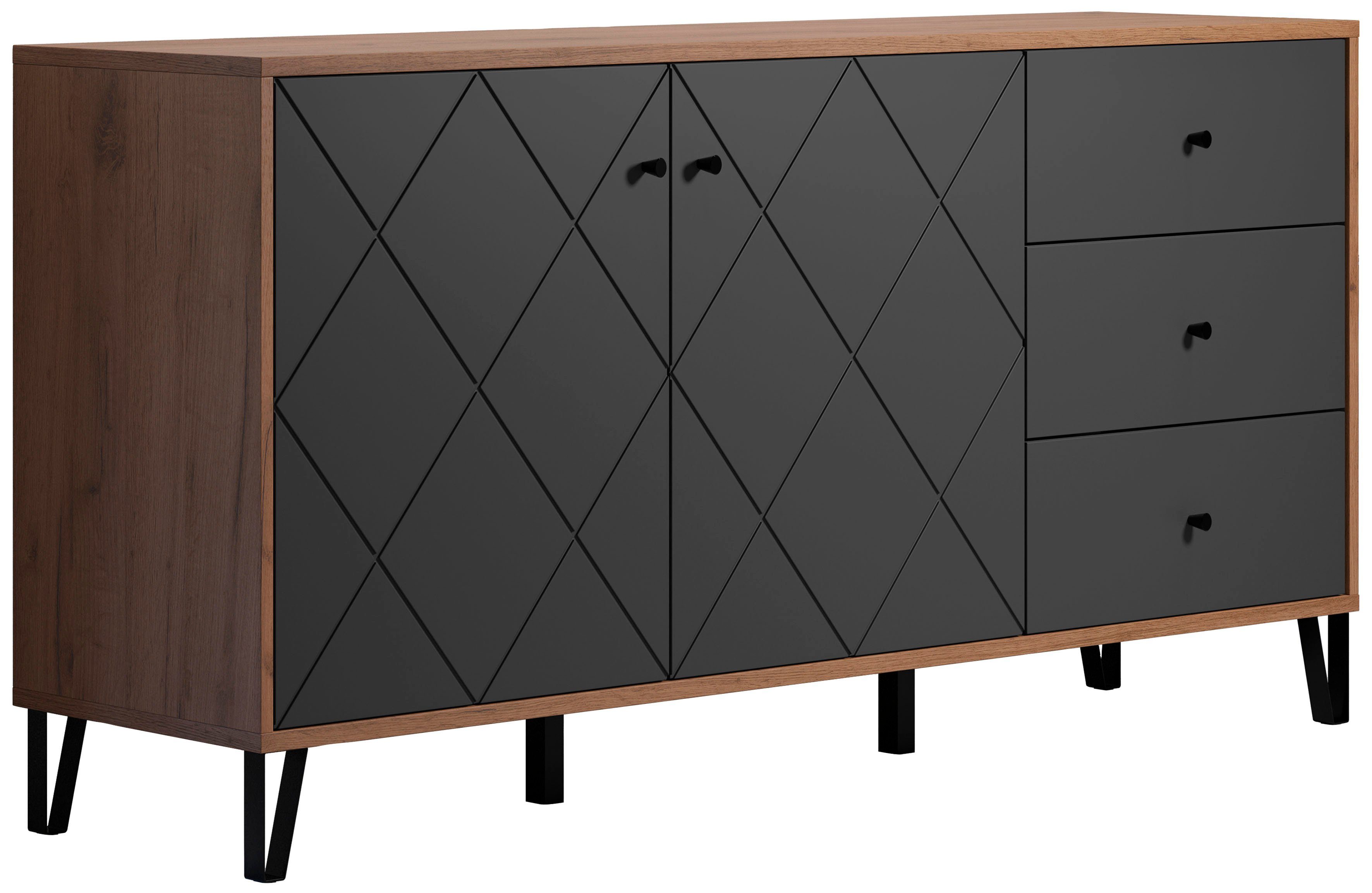 Places of Style Dressoir MOLVENO opvallend design met gestructureerde fronten, soft-closetechniek (1 stuk)