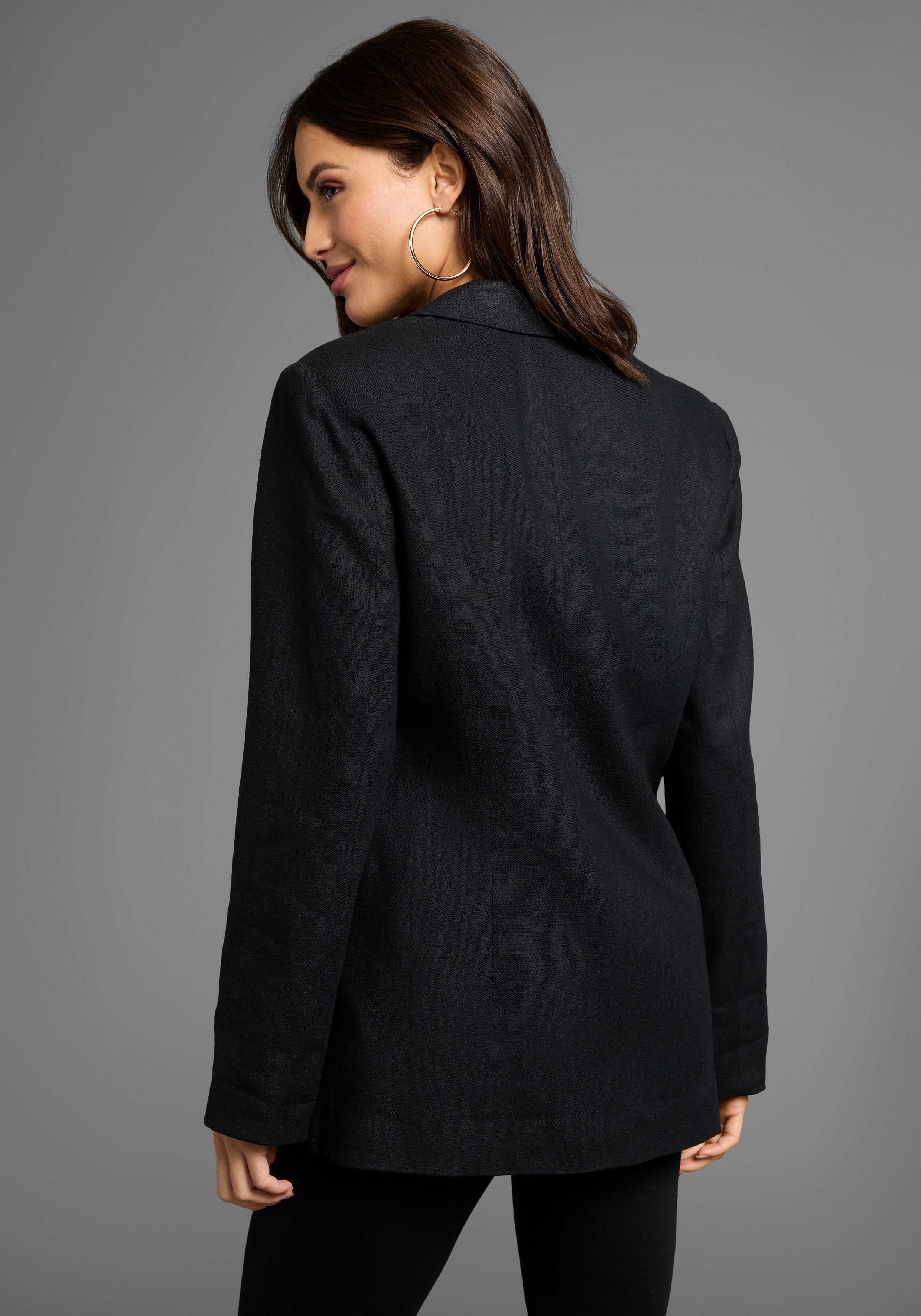 Laura Scott Lange blazer in linnen-look