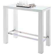 mca furniture bartafel jam bartafel hoogglans-wit, keukentafel, statafel met veiligheidsglas wit