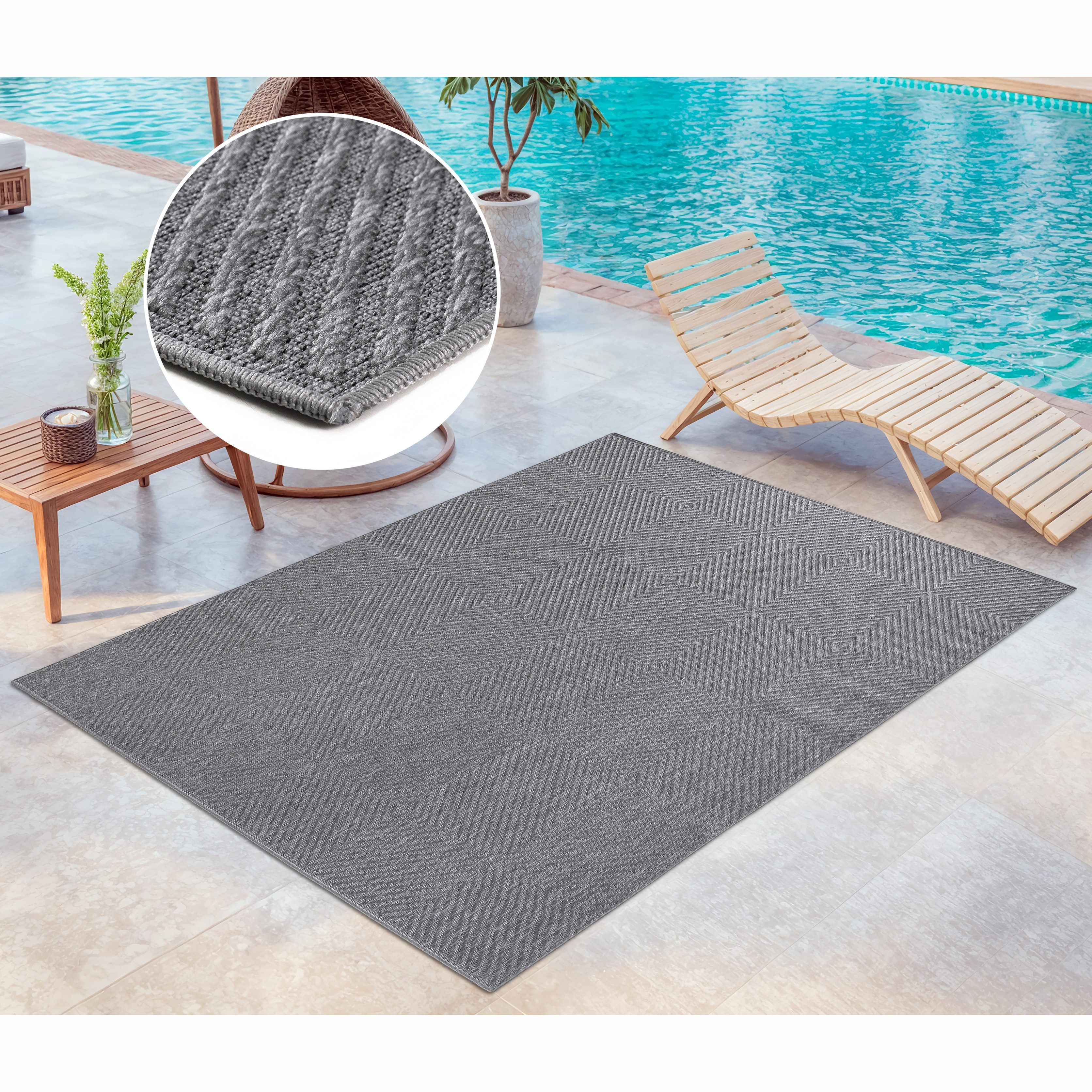 my home Vloerkleed R114A Geschikt voor binnen en buiten, sisal-look, weerbestendig & uv-bestendig, boho