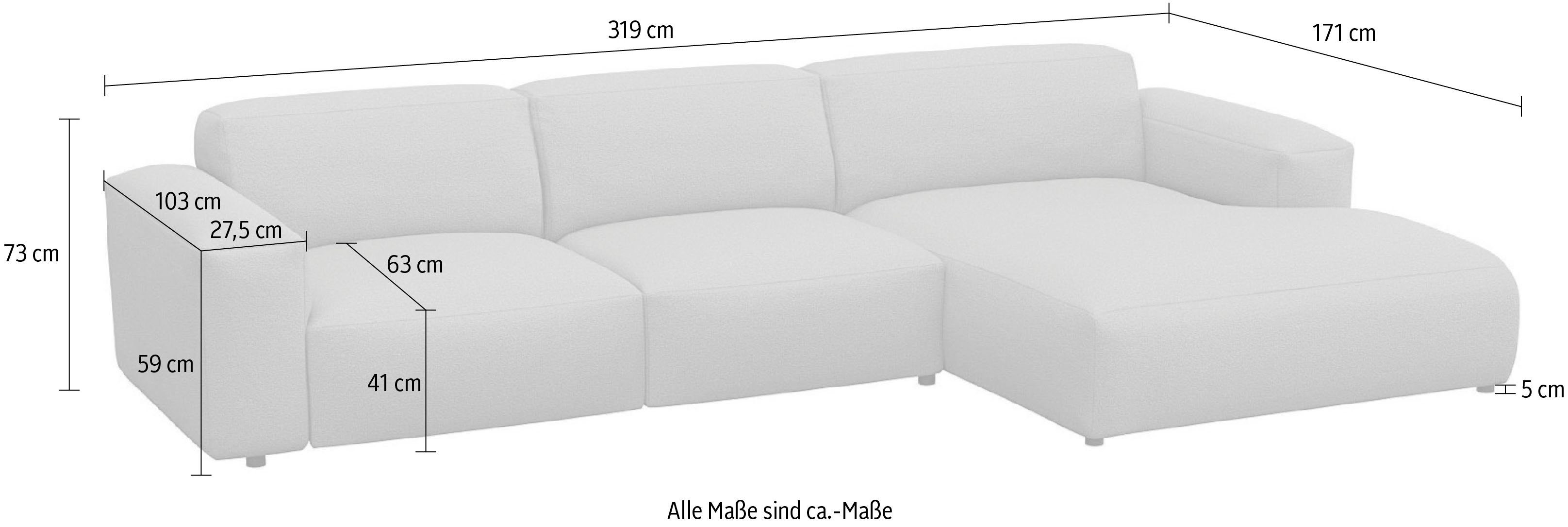 FLEXLUX Hoekbank Lucera comfortabel en comfortabel door hoogwaardige zitconstructie, L-vorm