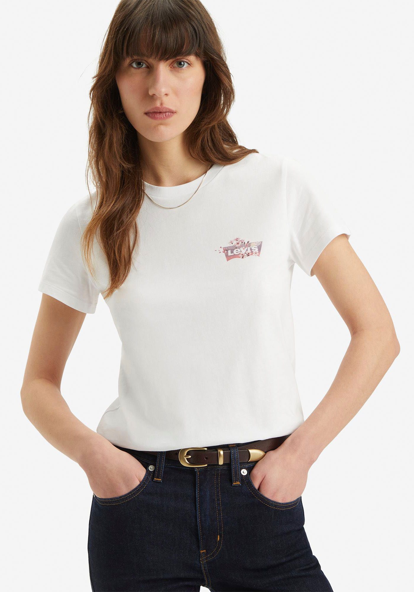 Levi's T-shirt The Perfect Tee met gebloemde batwing-logoprint