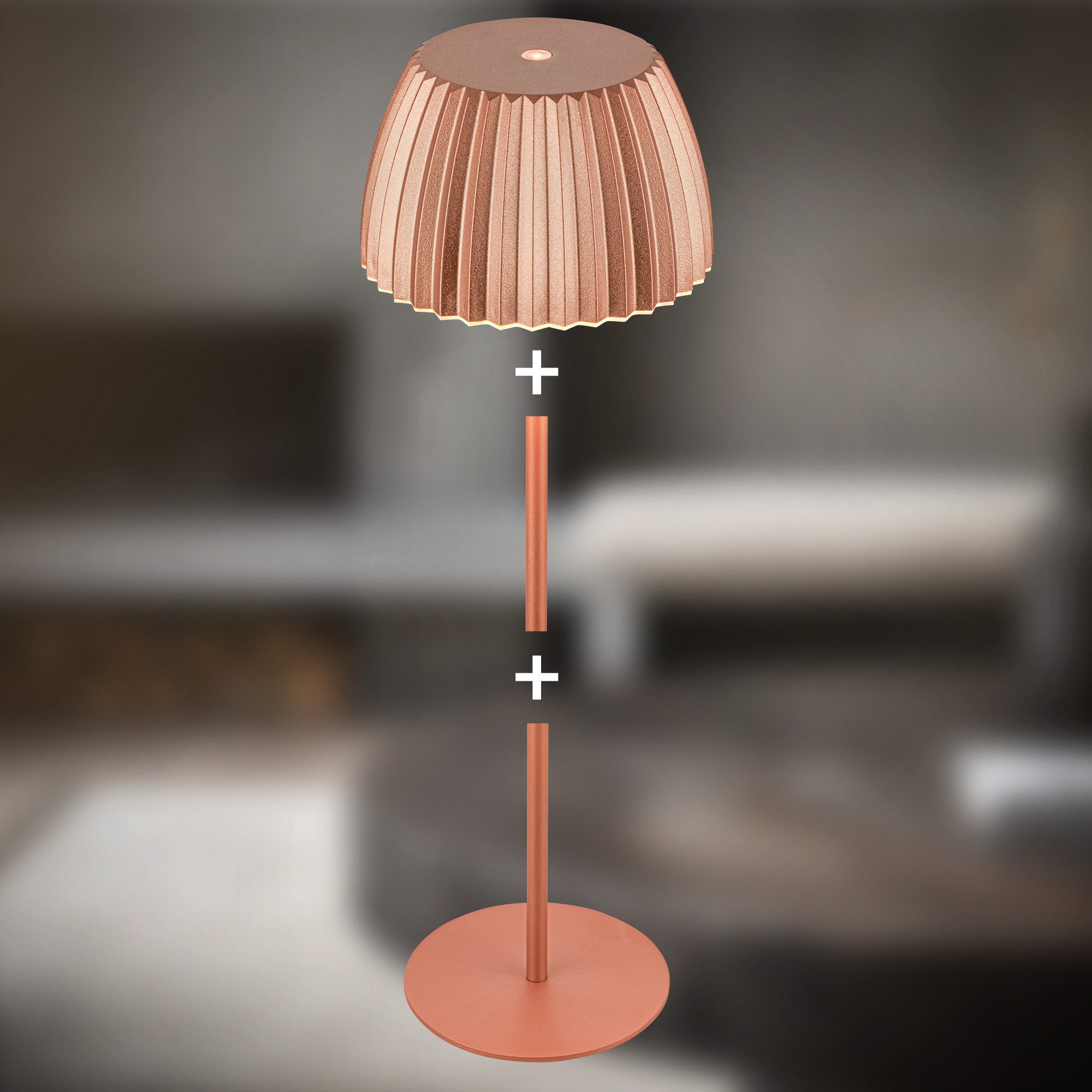 Briloner Leuchten Led-tafellamp Accu LED tafellamp, koperkleurig
