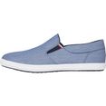 tommy hilfiger slip-on sneakers essential slip on chambray vulc met stretchinzet aan beide zijden blauw