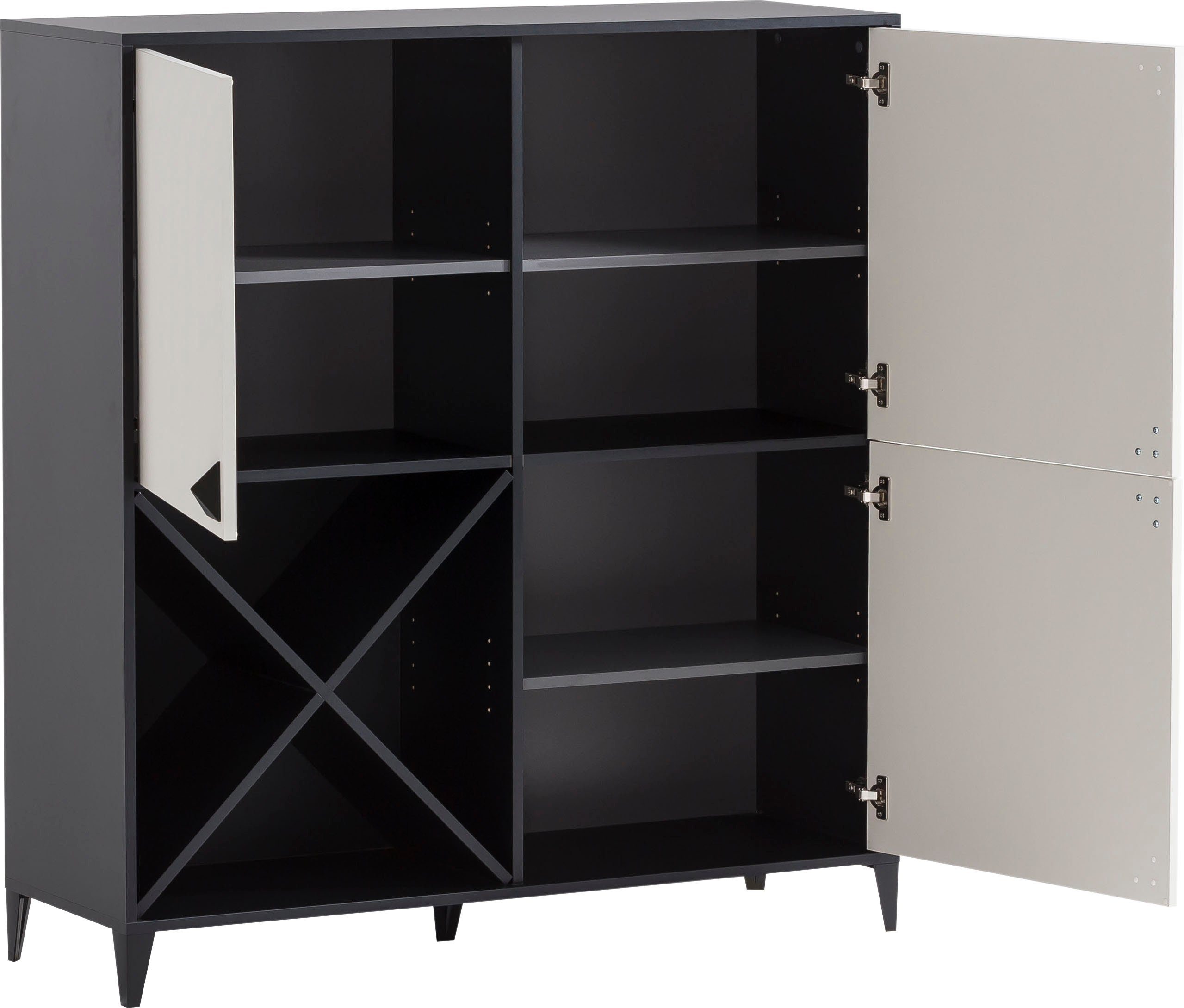 LOOKS BY WOLFGANG JOOP Highboard Looks Classic Met kruisvormige, variabel inzetbare vakkenindeling