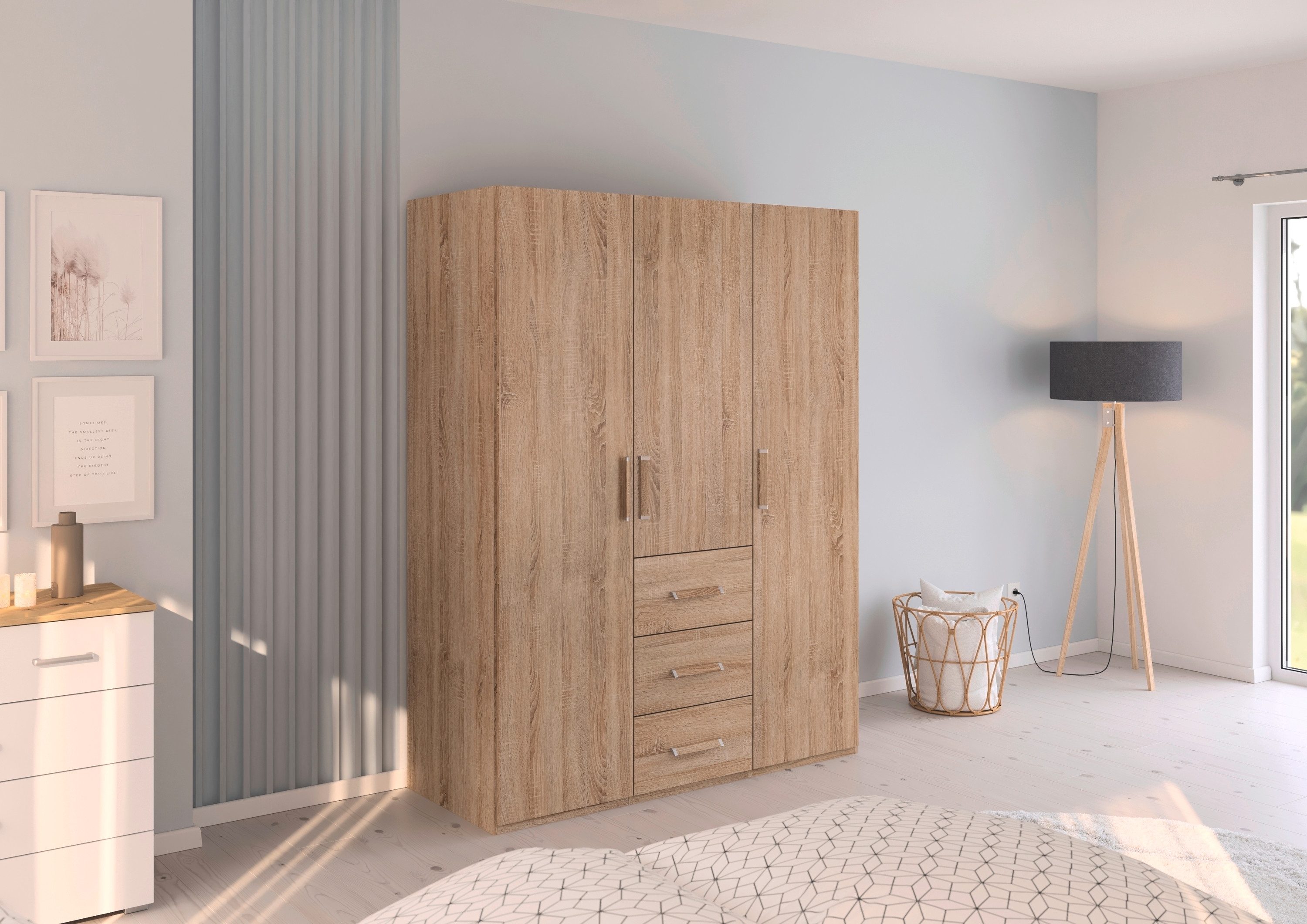 rauch Draaideurkast Kledingkast Kast Garderobe Slaapkamerkast EVELYN in elegante stijl met lades 3 breedtes en 2 hoogtes made in germany