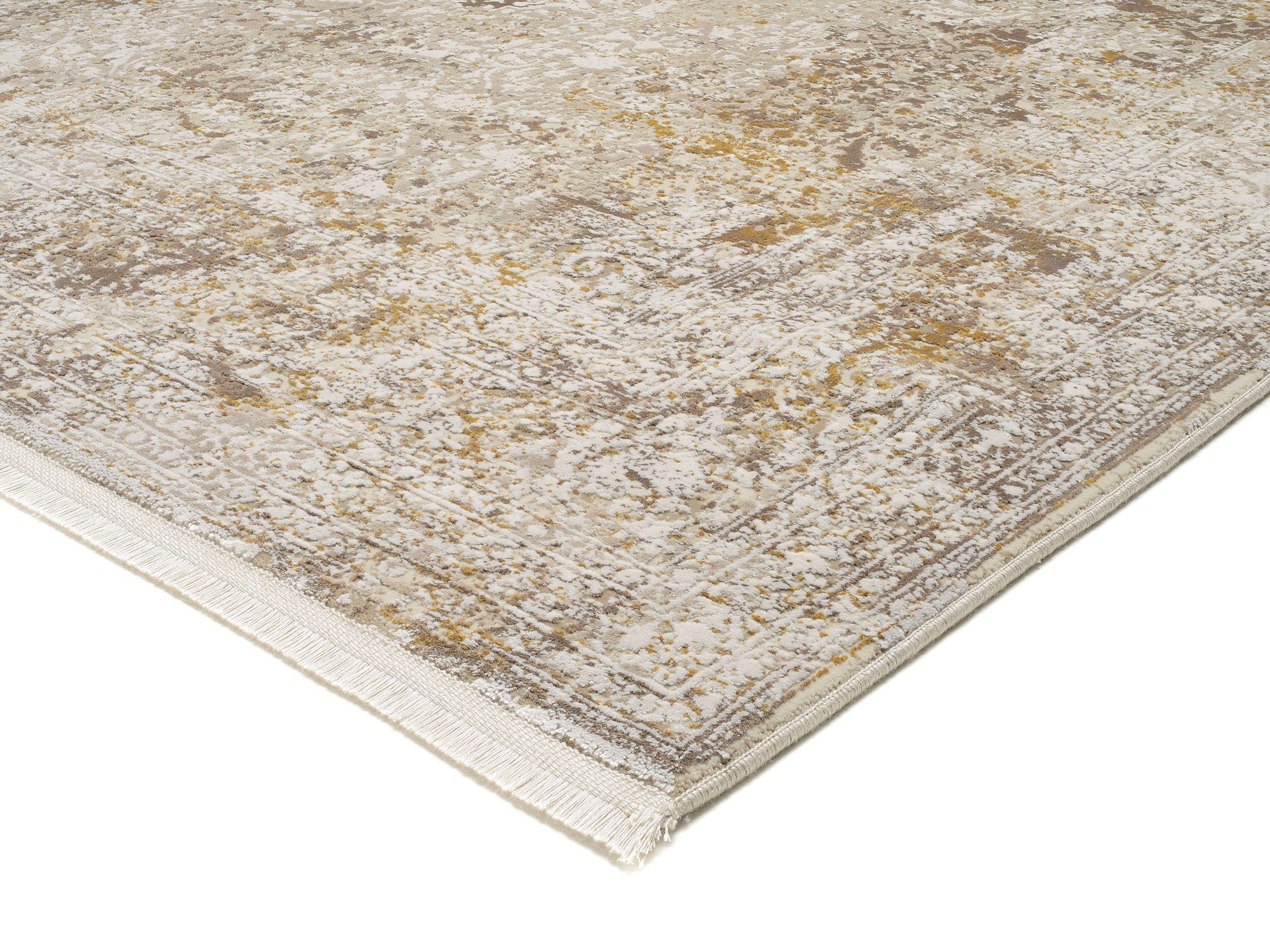 OCI DIE TEPPICHMARKE Vloerkleed BESTSELLER CAVA Glans viscose, met franje, reliëfstructuur, vintage, woonkamer