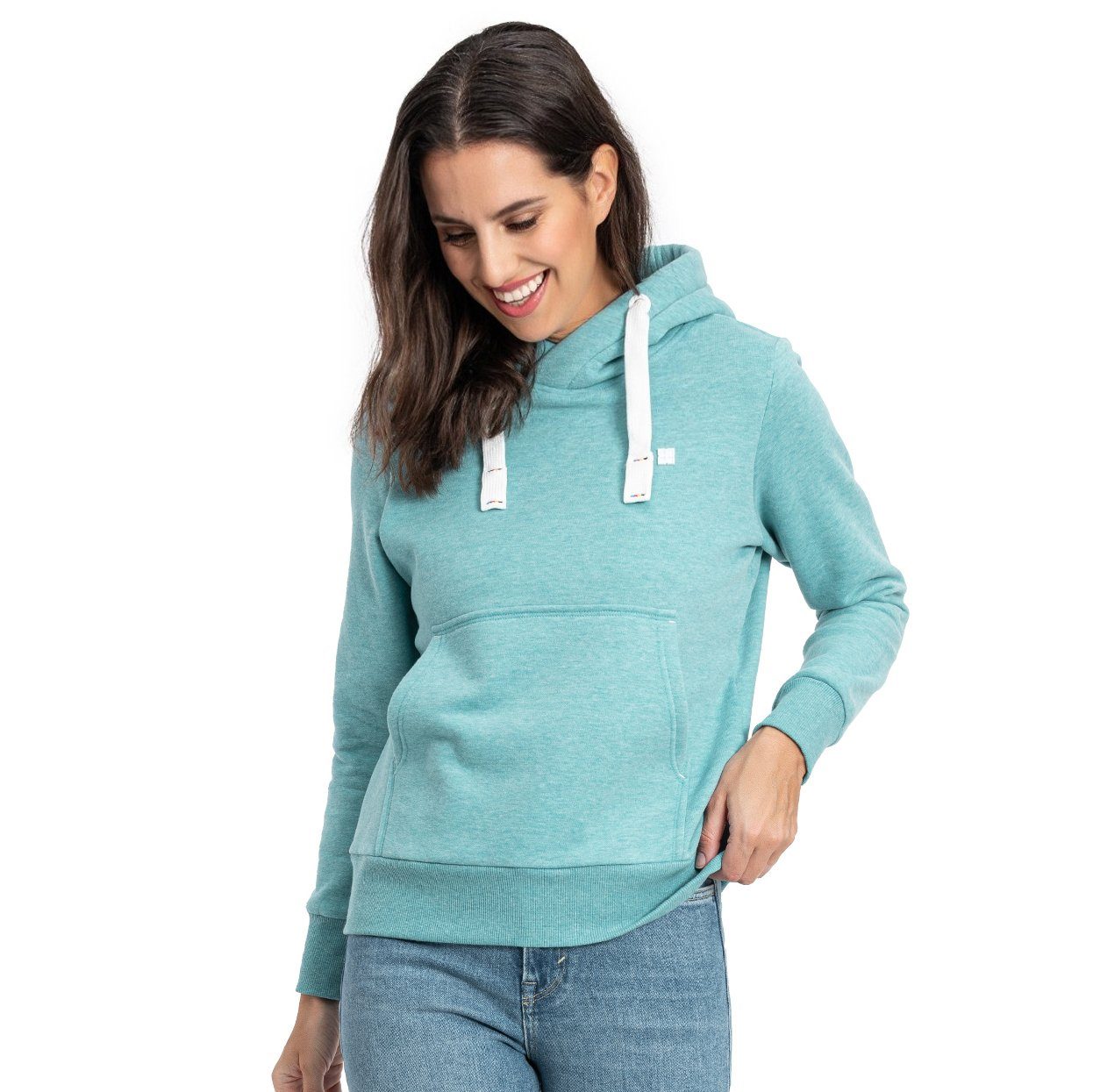 DEPROC Active Hoodie HildaCMYK II WOMEN zachte fleecejack met kangoeroezak