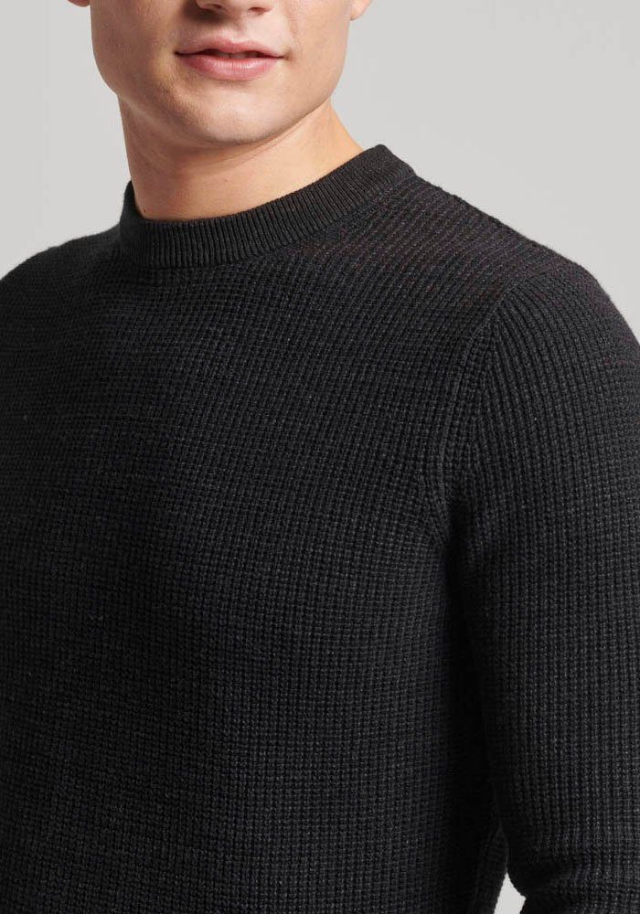 Superdry Gebreide trui TEXTURED CREW KNIT JUMPER met gestructureerd wafelbreipatroon