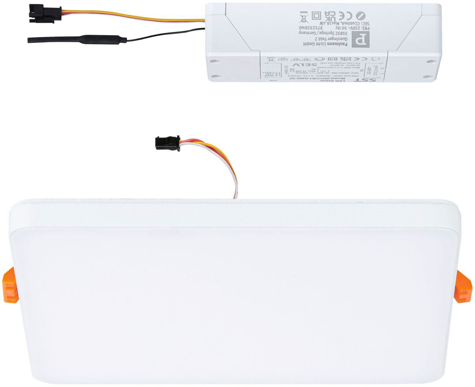 Paulmann Ledinbouwlamp Veluna VariFit Edge IP44 vierkant 160x160mm 1000lm dimbaar LED inbouwpaneel ZigBee, app bestuurbaar, tunable white zwart (1 stuk)