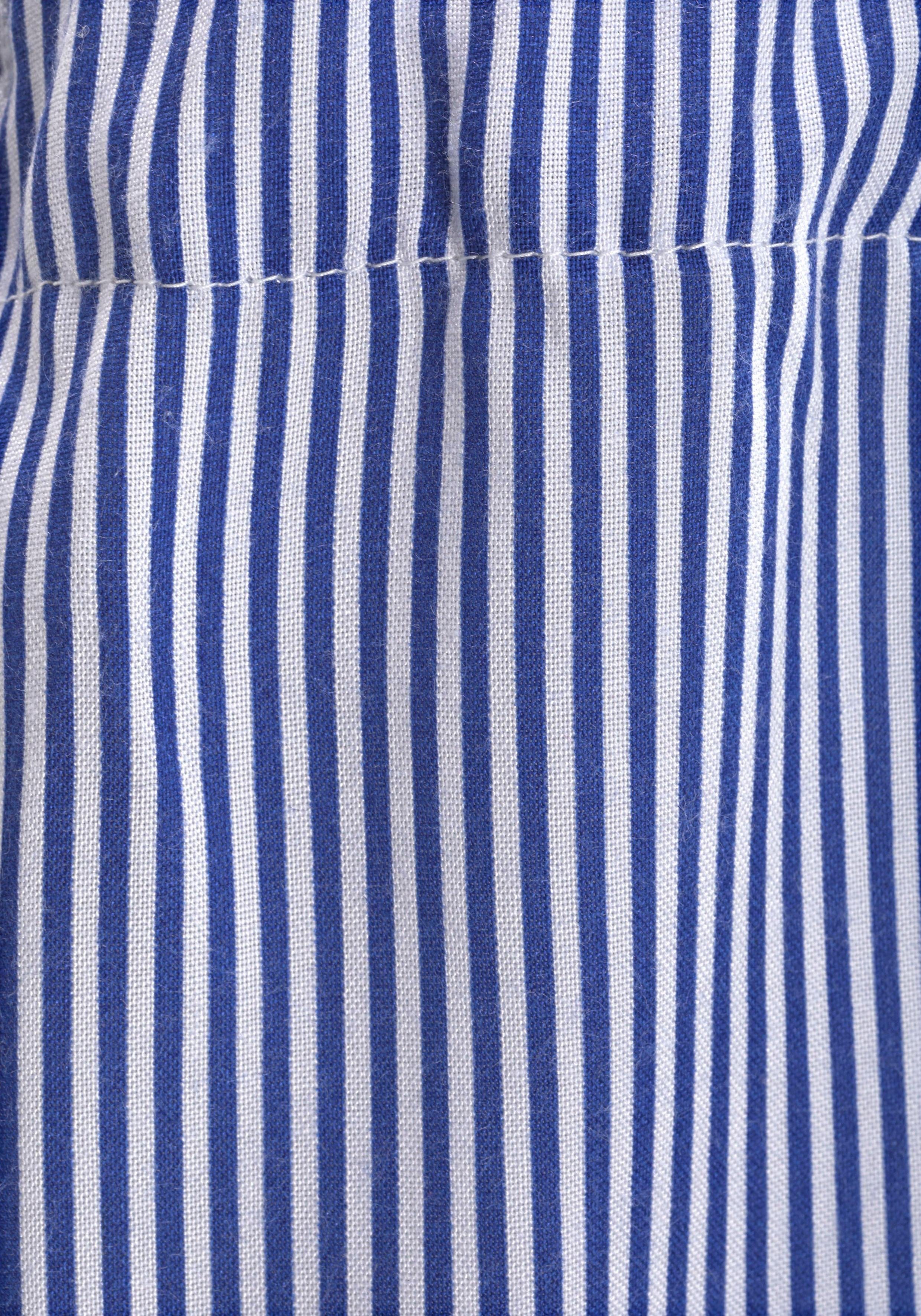 Lascana Blousejurk met gestreepte print en carmen halslijn, zomerjurk, strandjurk