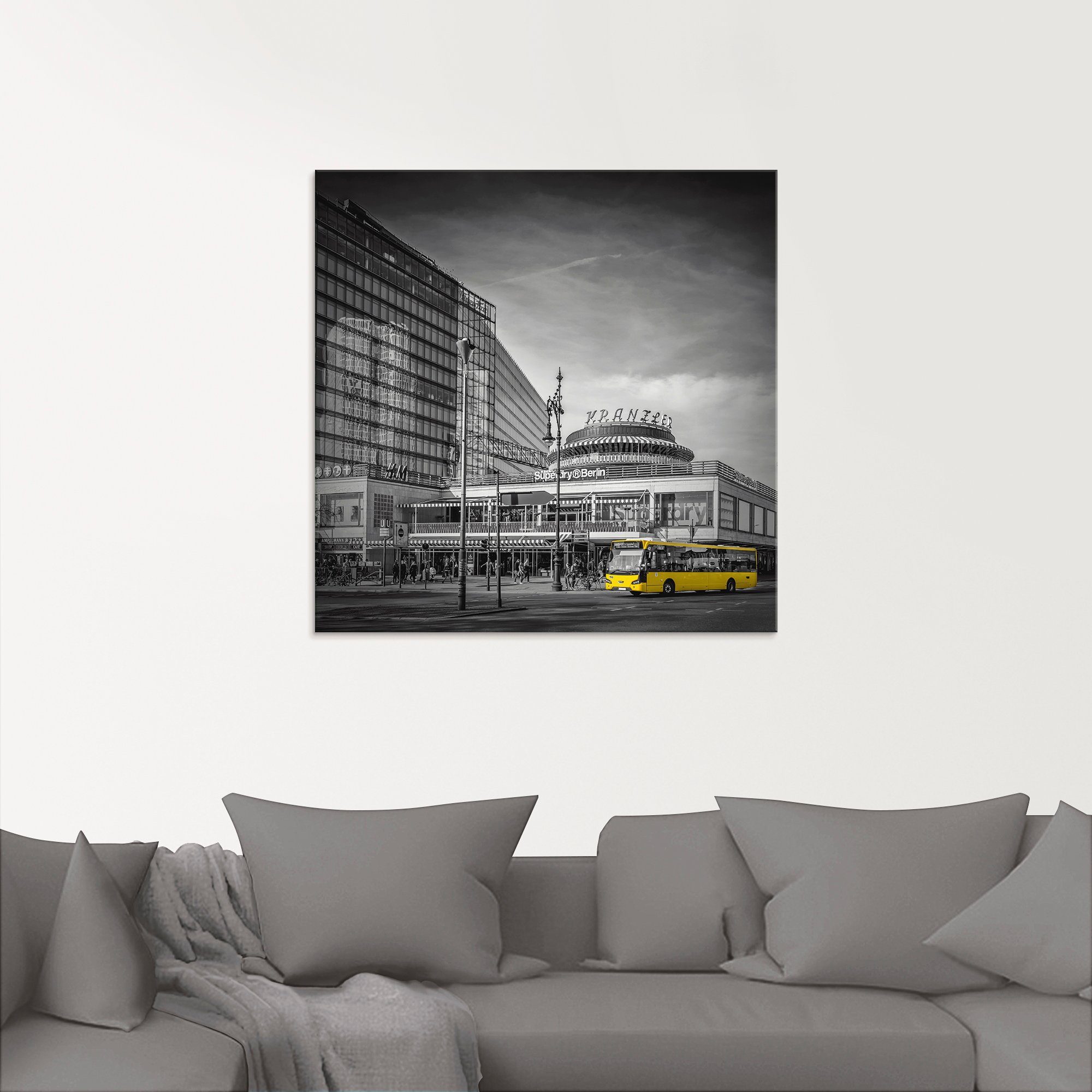 Artland Print op glas Berlijn City-west in verschillende maten