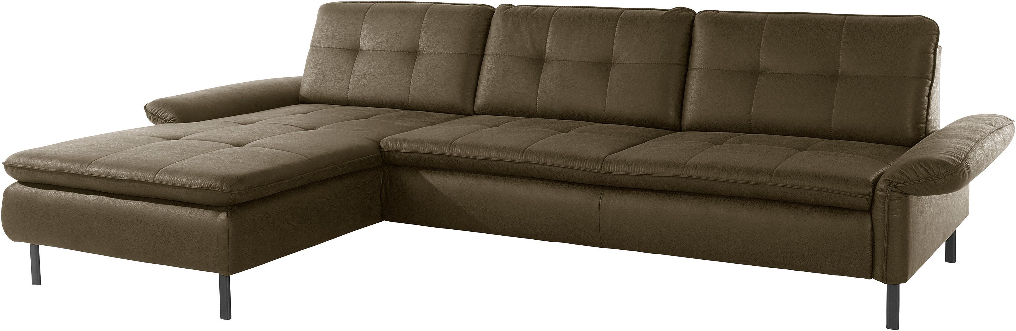 INOSIGN Hoekbank Birkholm L-vorm Verstelbare armleuningen, ook in Easy Clean bekleding - met water te reinigen