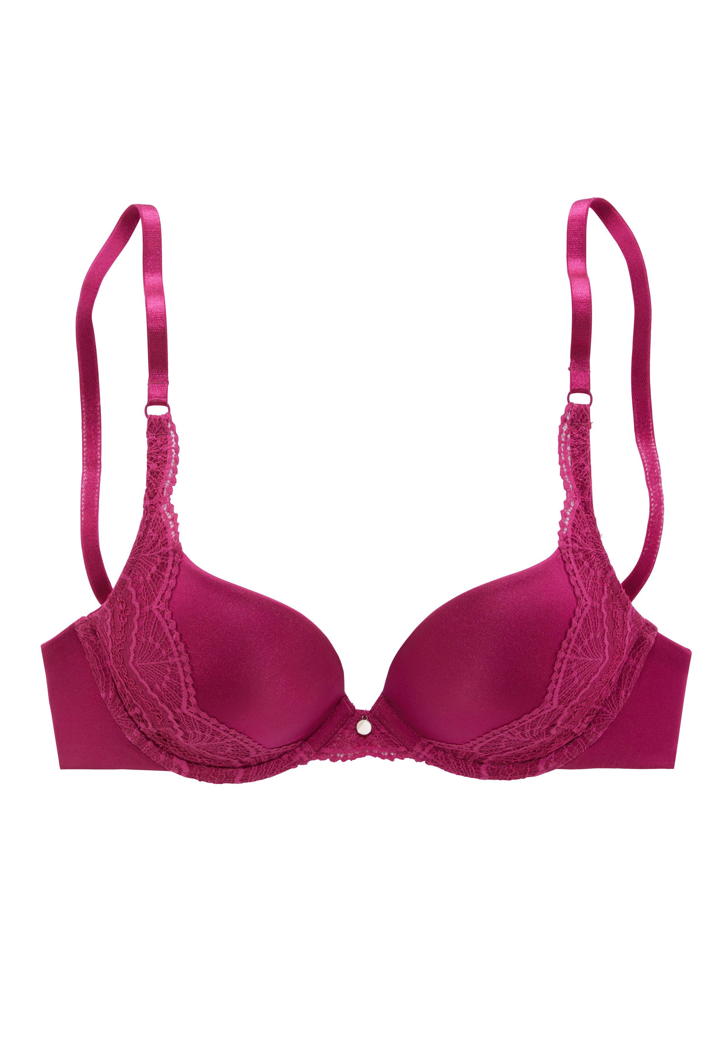 s.Oliver RED LABEL Beachwear Push-up-bh Pauline met fijne kant aan de zijkant van de cup en modieus accessoire, lingerie