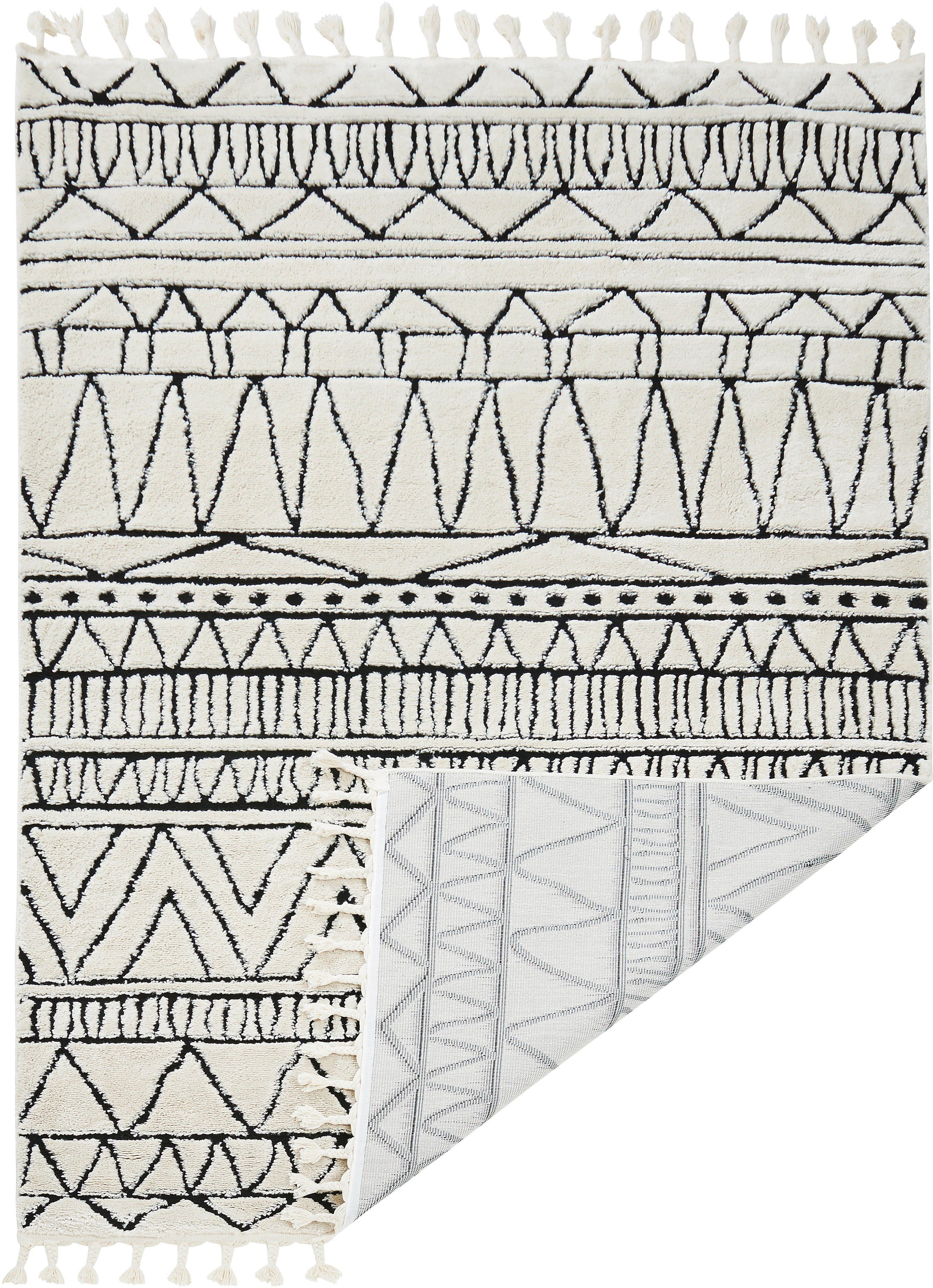 done.® Vloerkleed Ocean modern scandi ontwerp, hoog-laag effect, met franjes