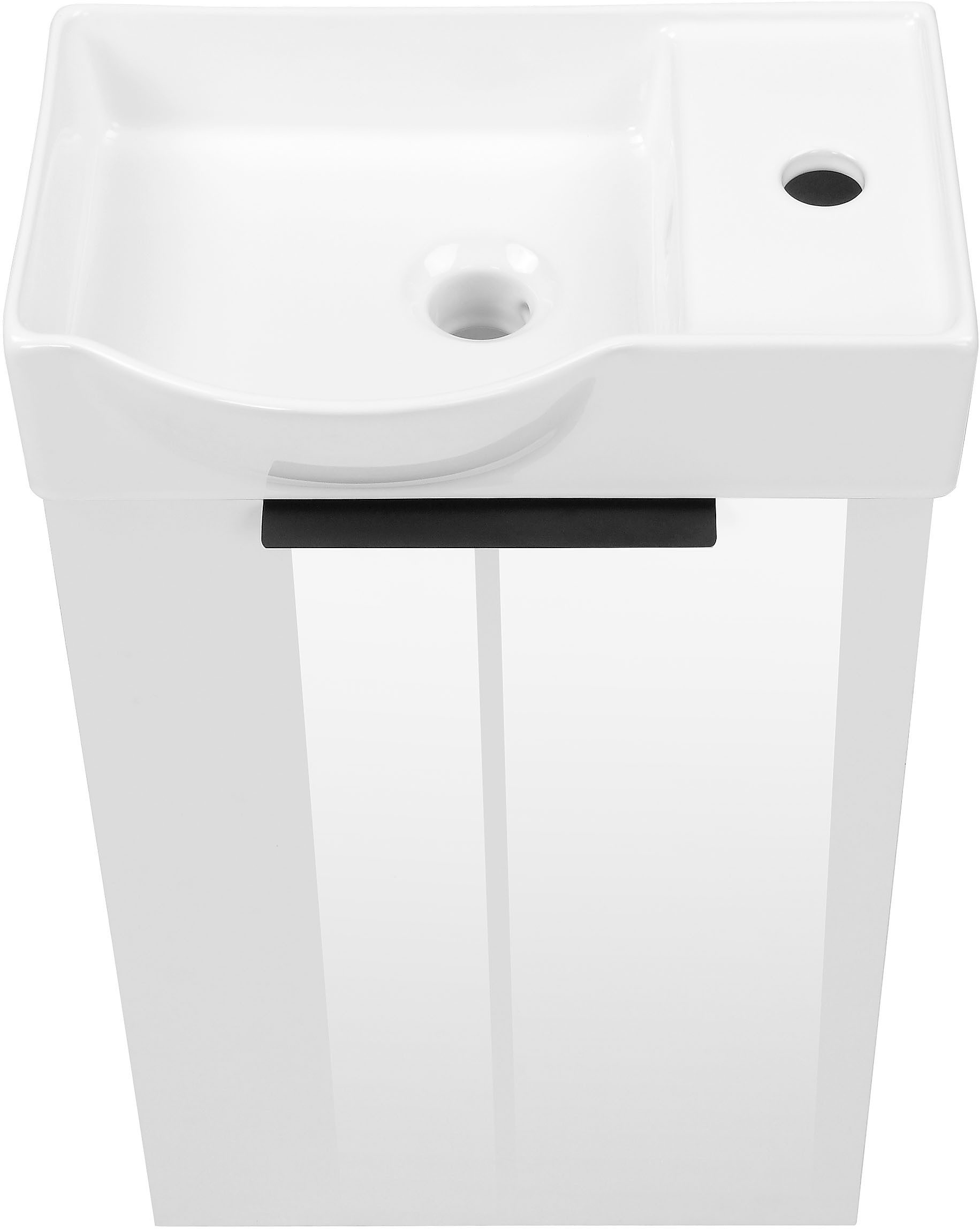 welltime Badmeubelset Sienna gastbad ruimtebesparend Meubelset badkamer, 3-delig, hoogglans 41 cm, wit, softclose(complete set, 3 stuks)