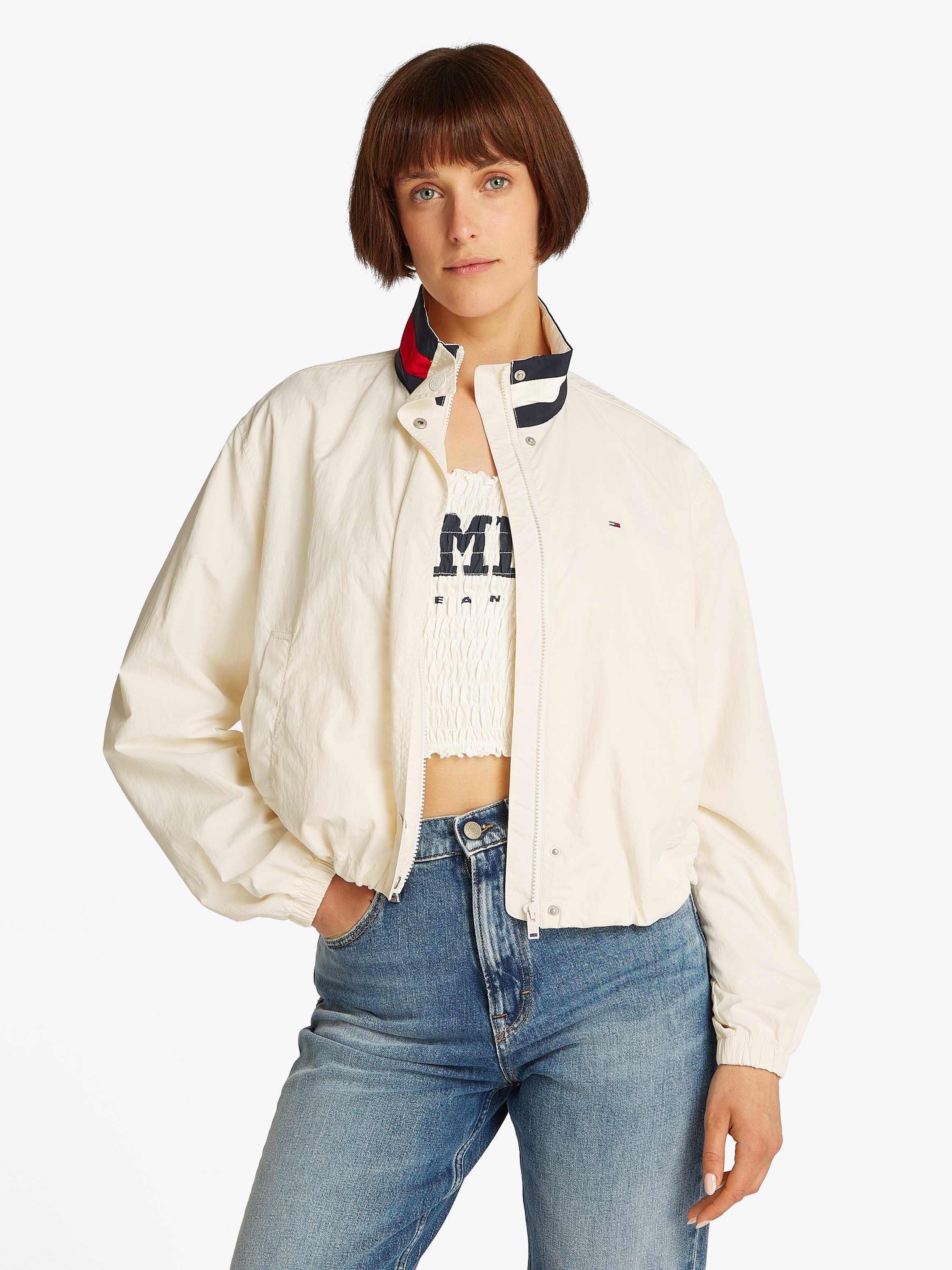 TOMMY JEANS Windbreaker TJW ESSENTIAL JACKET EXT met contrastkleurige inzet