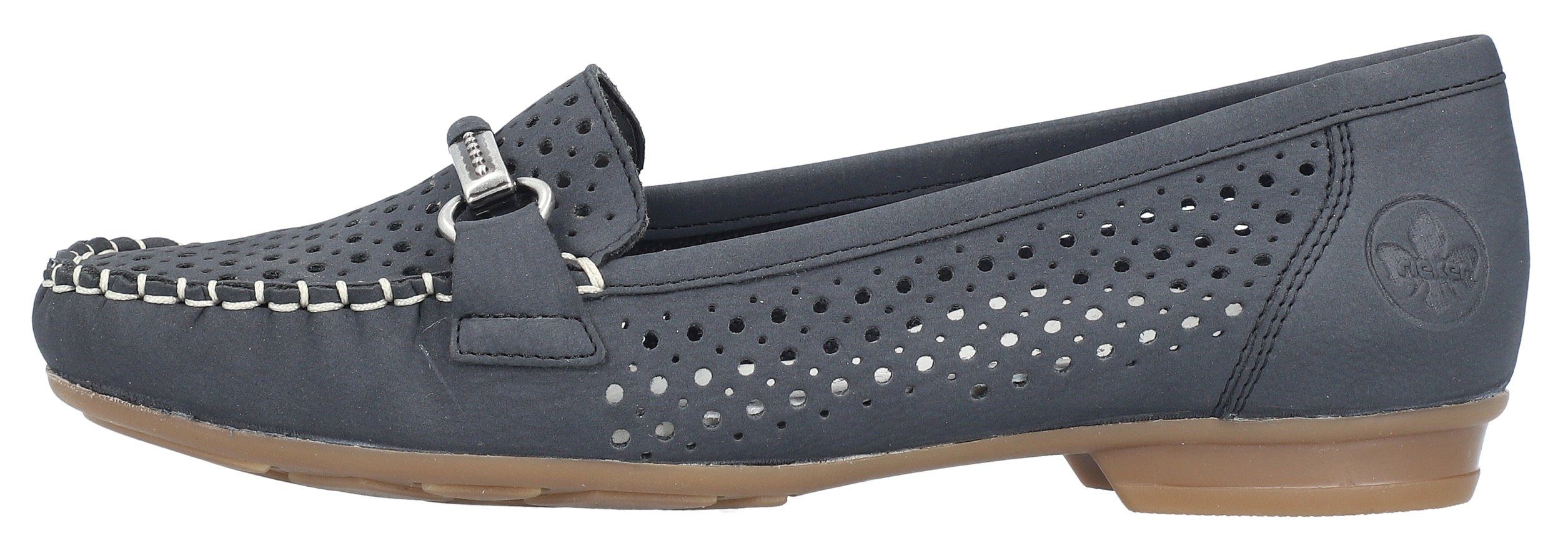 Rieker Mocassins Slipper, zomerschoen met mooie siergesp