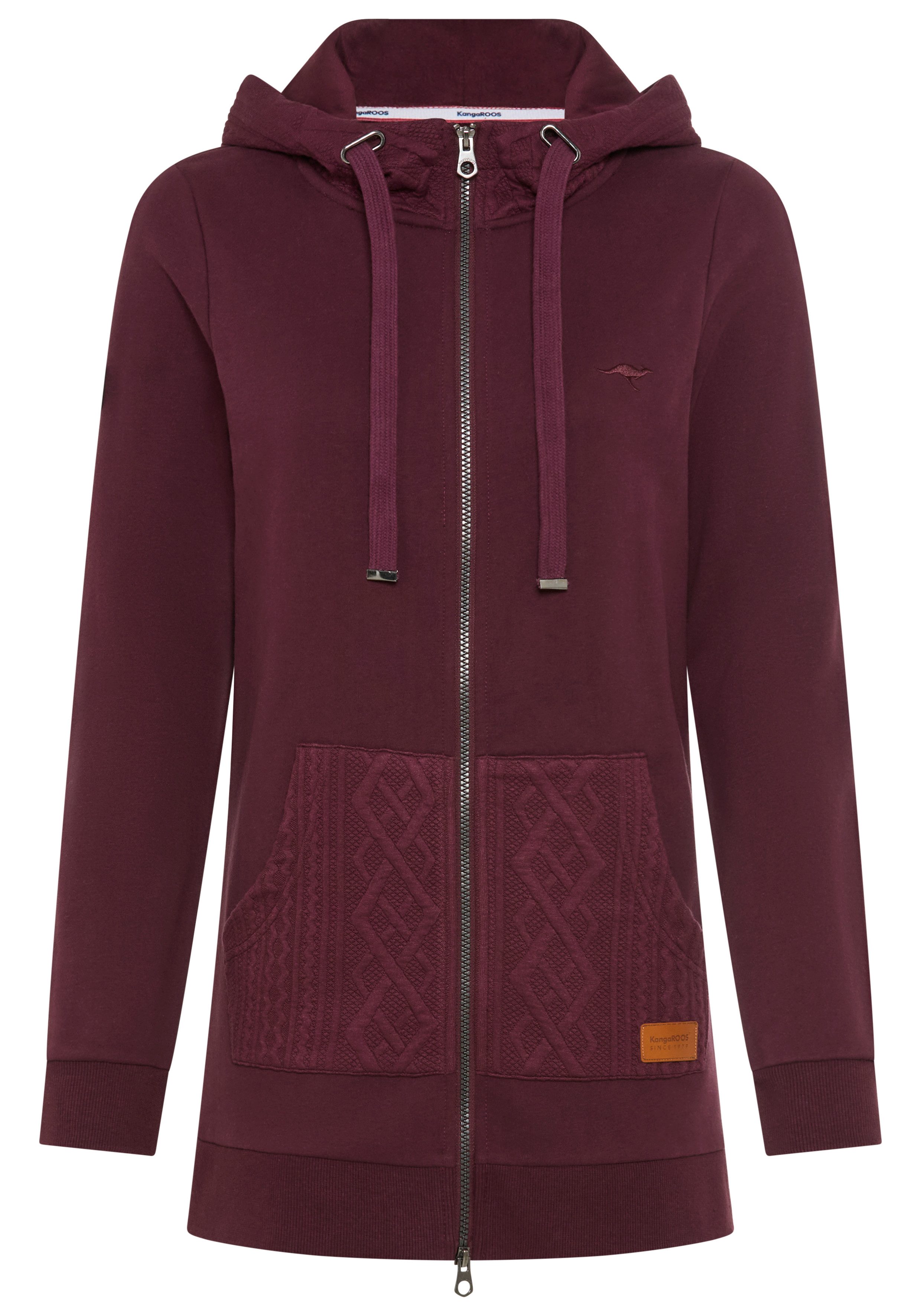 KangaROOS Capuchonsweatvest met kabelmotiefdetails