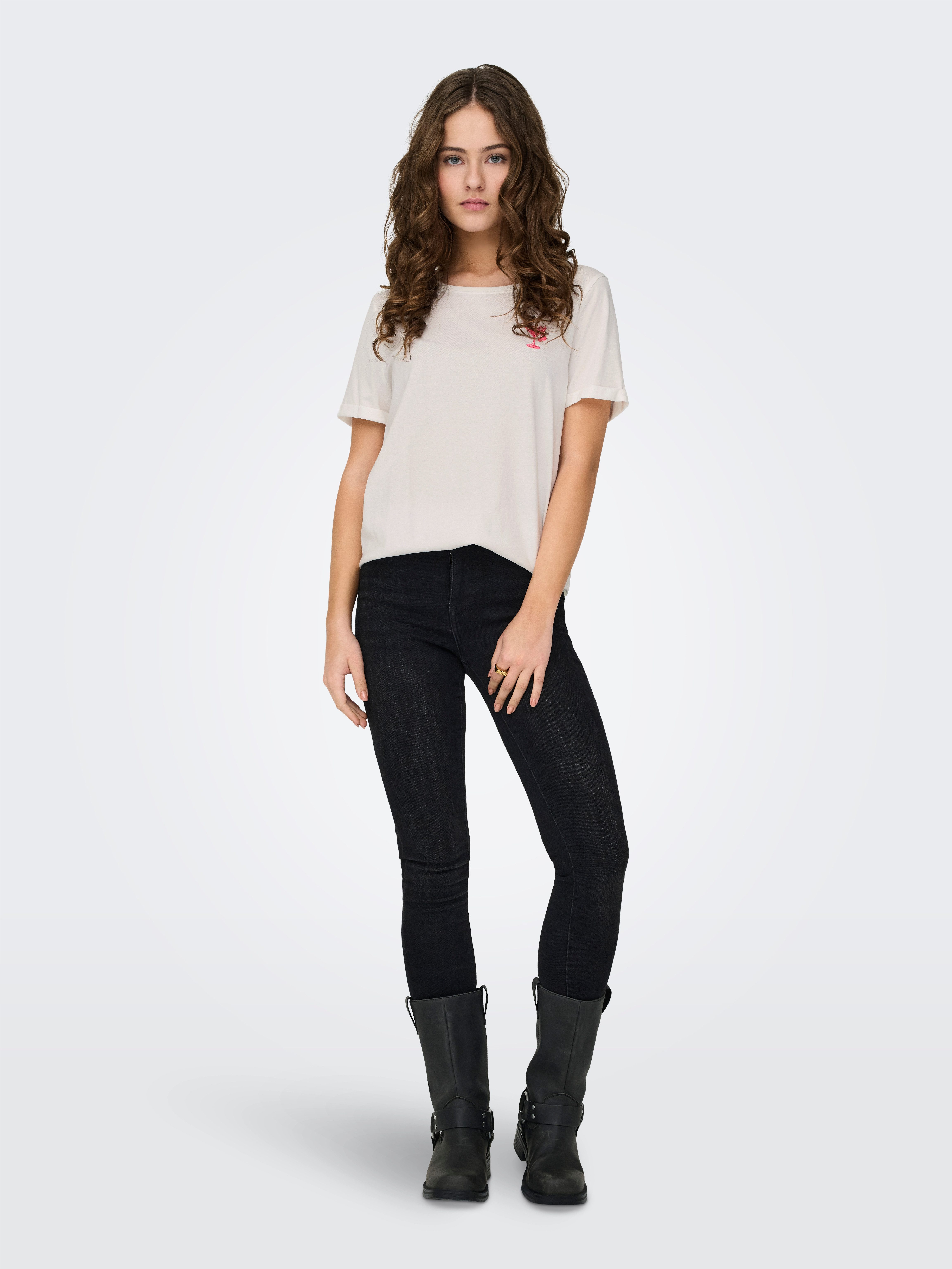 Only Shirt met korte mouwen ONLGITTE LIFE REG S/S TOP BOX CS JRS